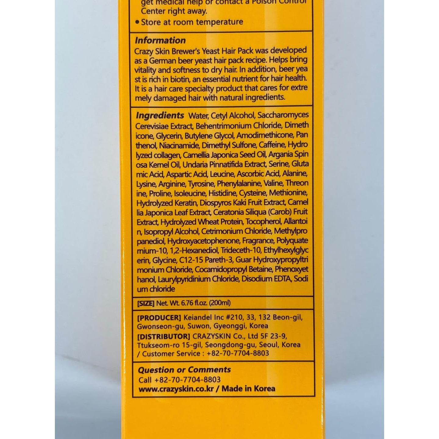 Máscara Capilar CRAZY SKIN con Levadura de Cerveza 400ml