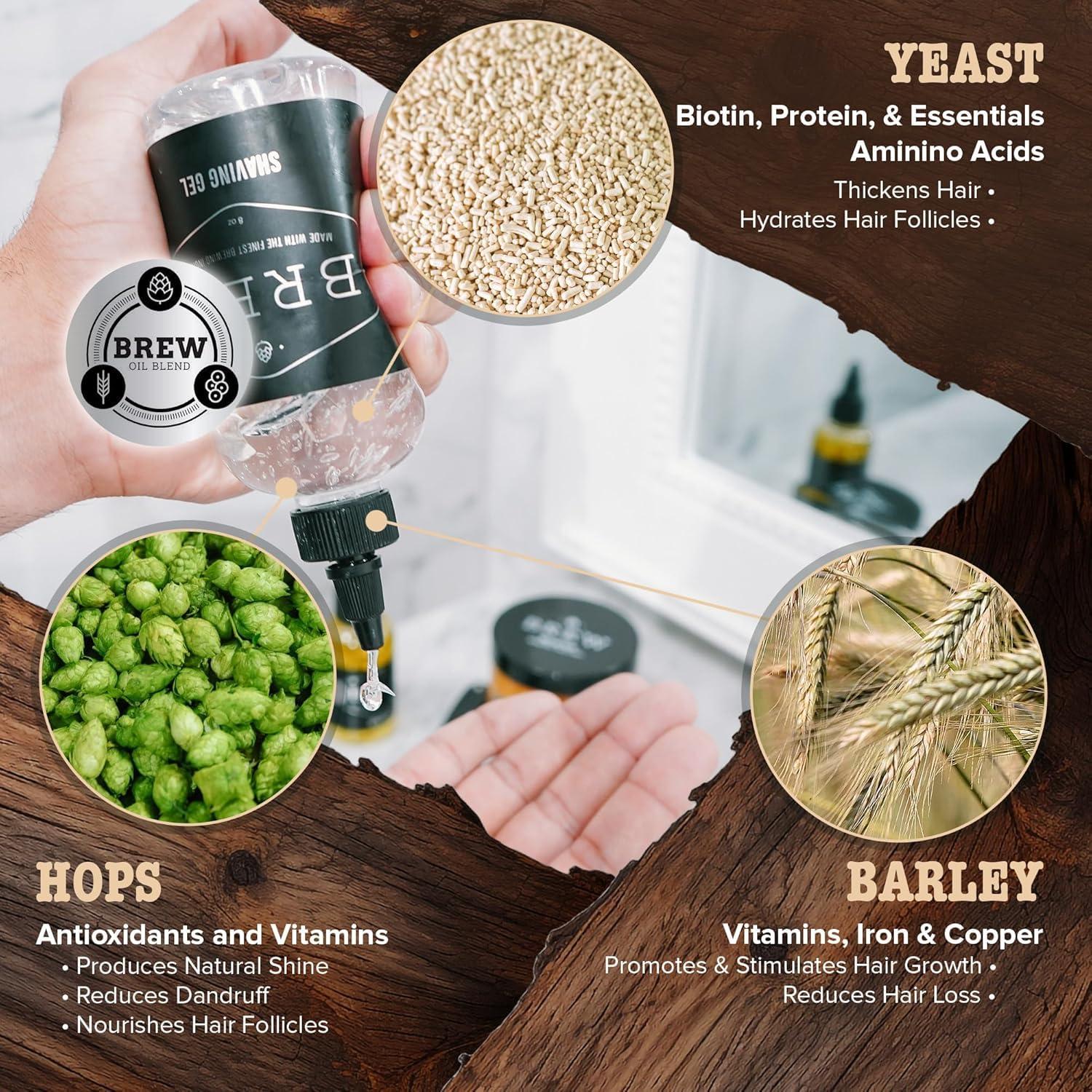 Gel de Afeitar Transparente Brew Grooming 236 g - Suave y Nutritivo