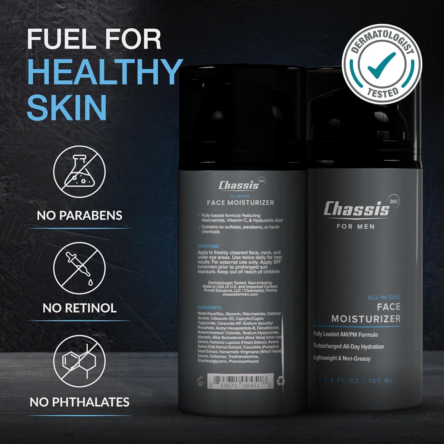 Hidratante Facial Chasis 360 para Hombres 100ml - Vitamina C y Ácido Hialurónico