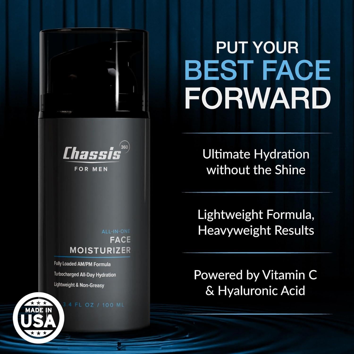 Hidratante Facial Chasis 360 para Hombres 100ml - Vitamina C y Ácido Hialurónico