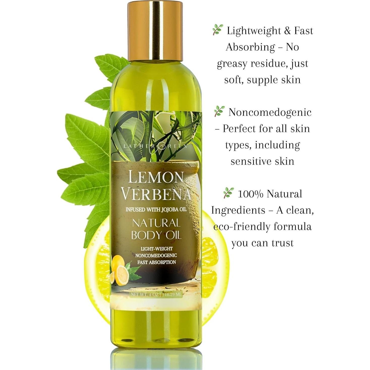 Aceite Corporal Natural Lather Green Verbena de Limón 240 ml