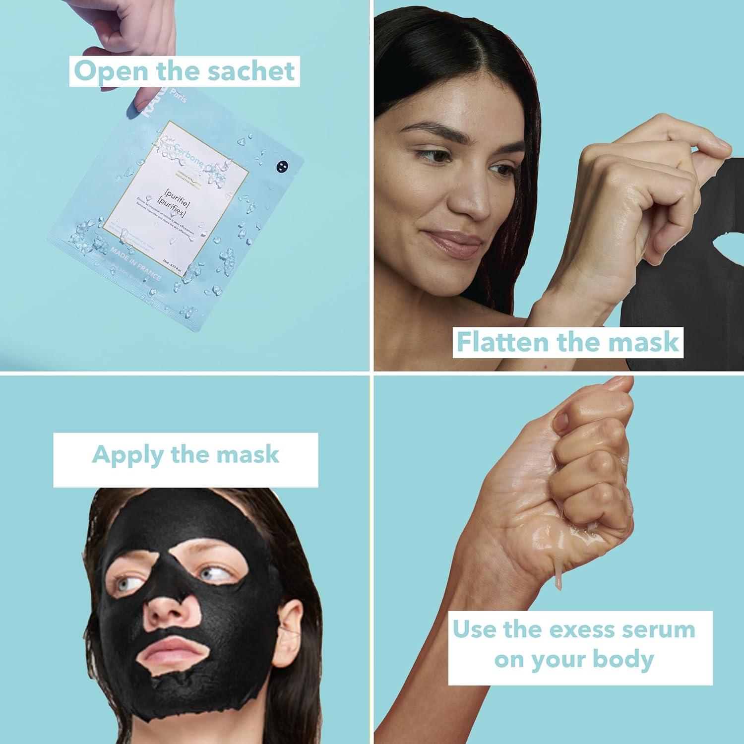 Mascarilla Facial RARE Paris Carbone Glacé - 5 Unidades