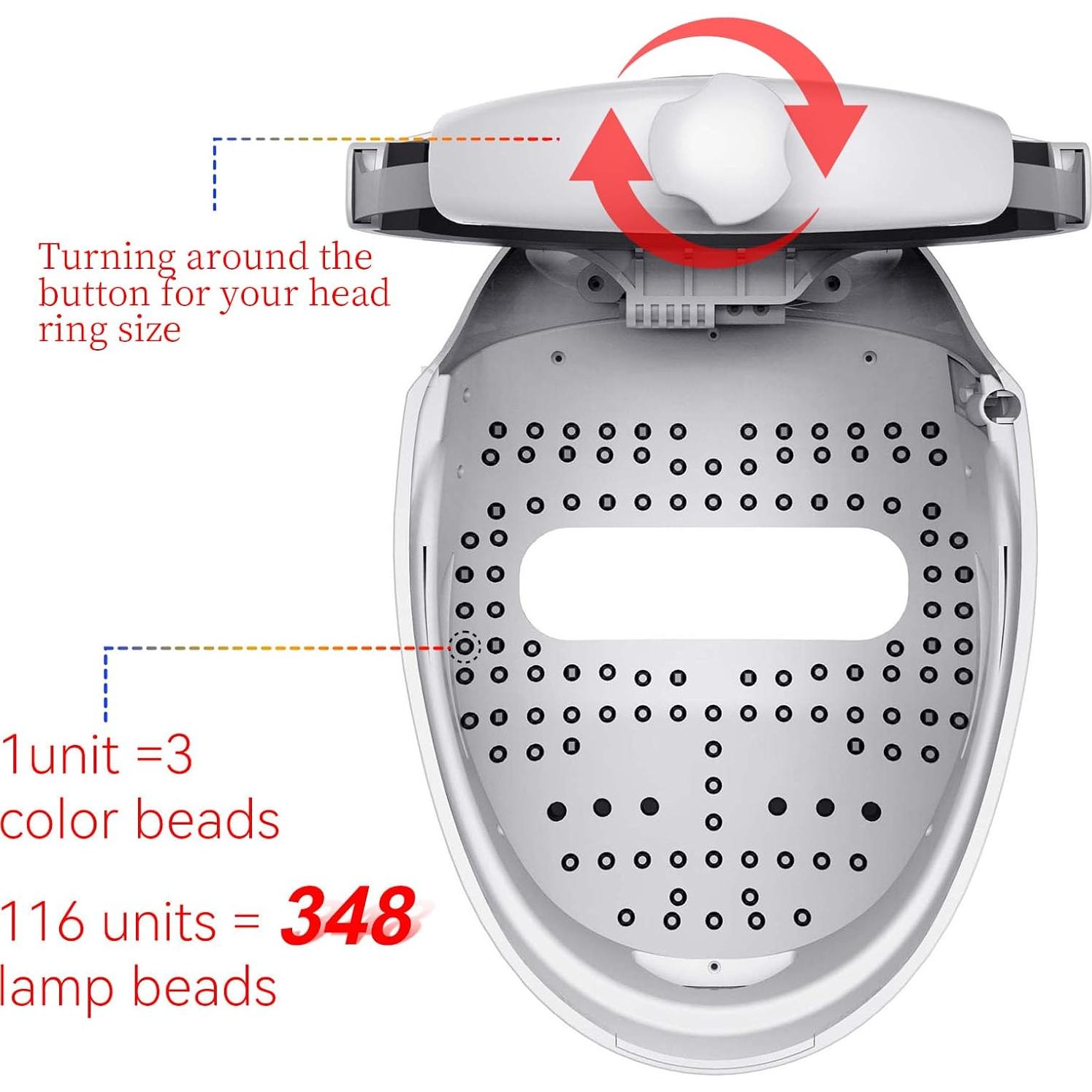 Máscara Facial LED Nualux HK-207 - Terapia de Luz Roja y Azul
