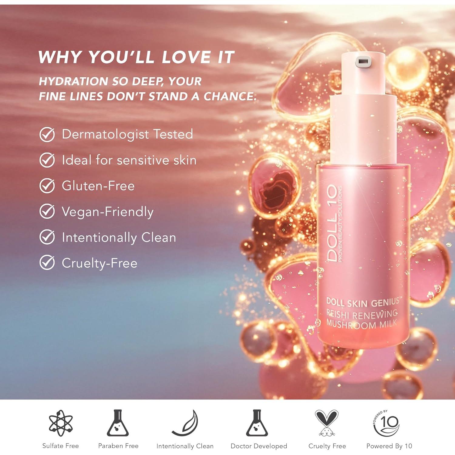 Leche Facial Hidratante Doll 10 Reishi 30 Días Antienvejecimiento