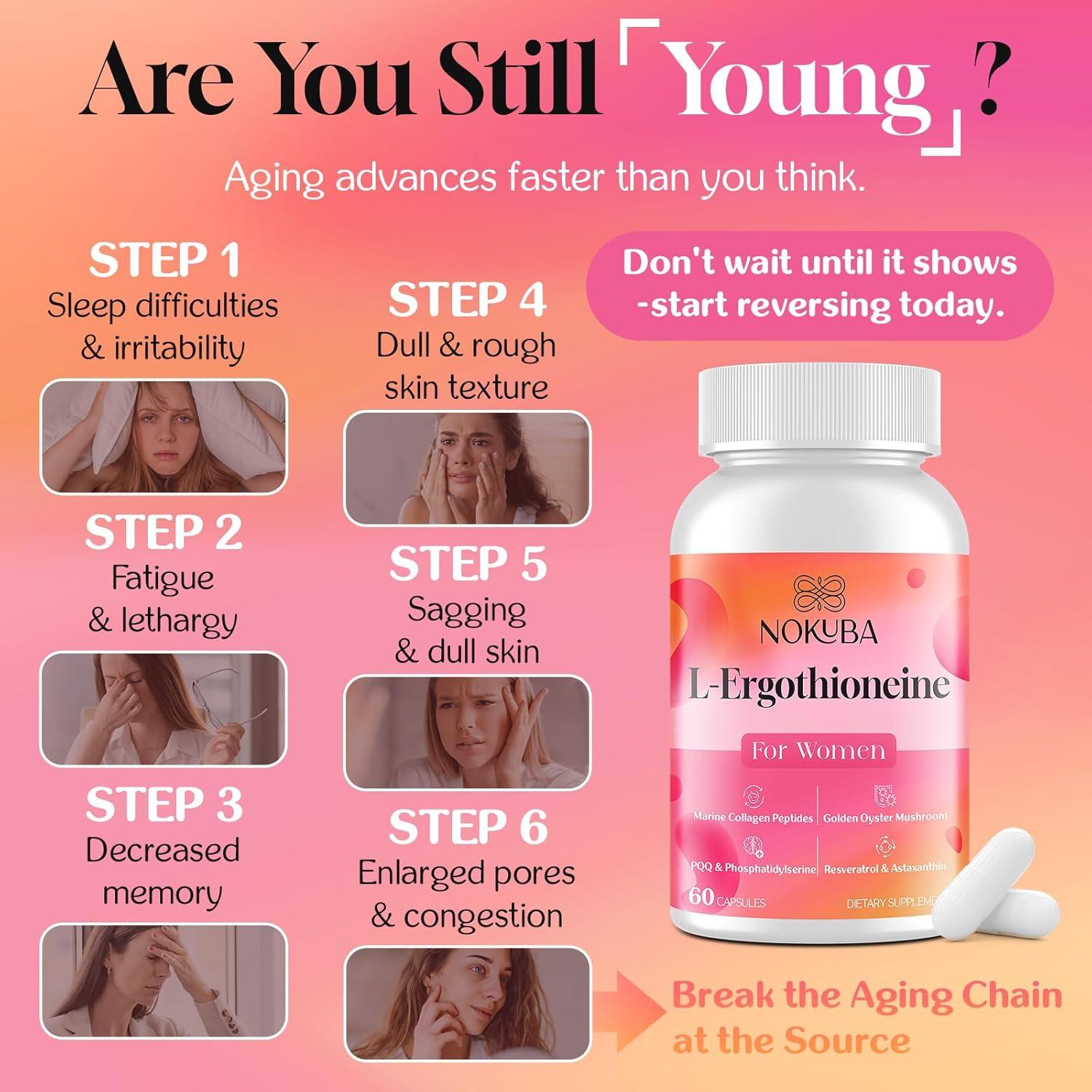 Suplemento Nobuka L-Ergothioneina 120 Cápsulas Veganas