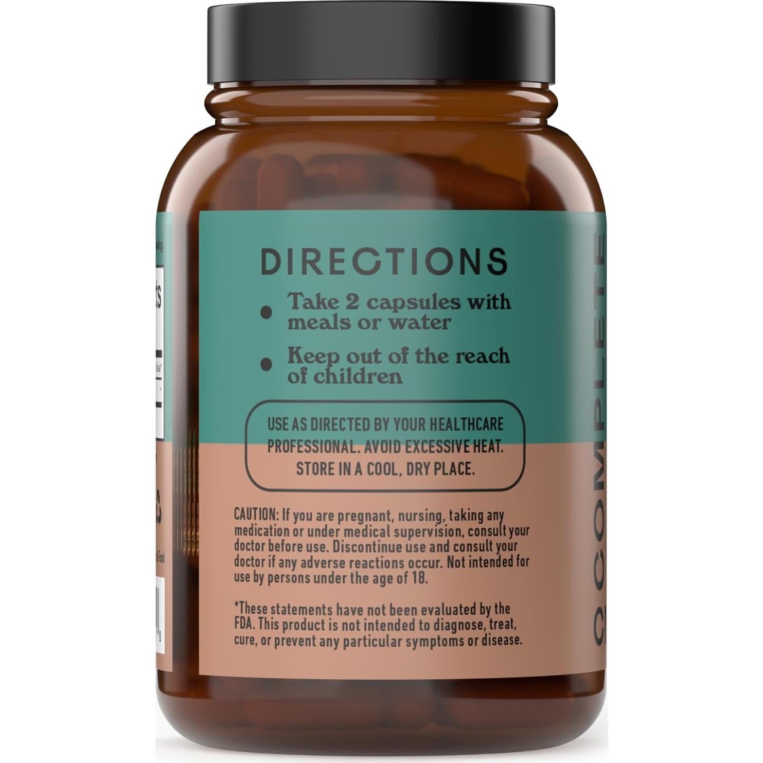 Cápsulas de Champiñón Maitake Orgánico Complete Natural - 100ct