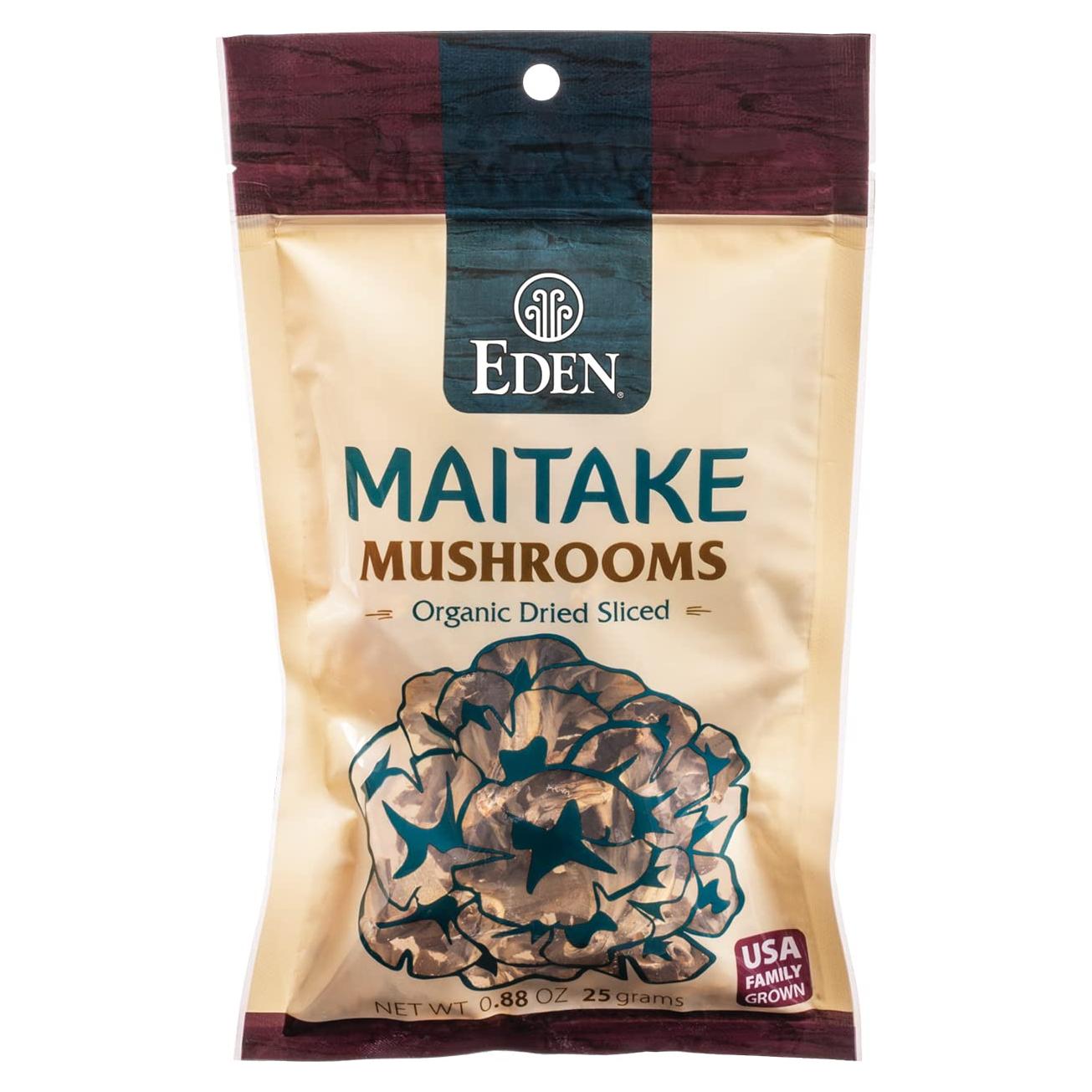 Champiñones Maitake Orgánicos Eden Secos en Rodajas 25g