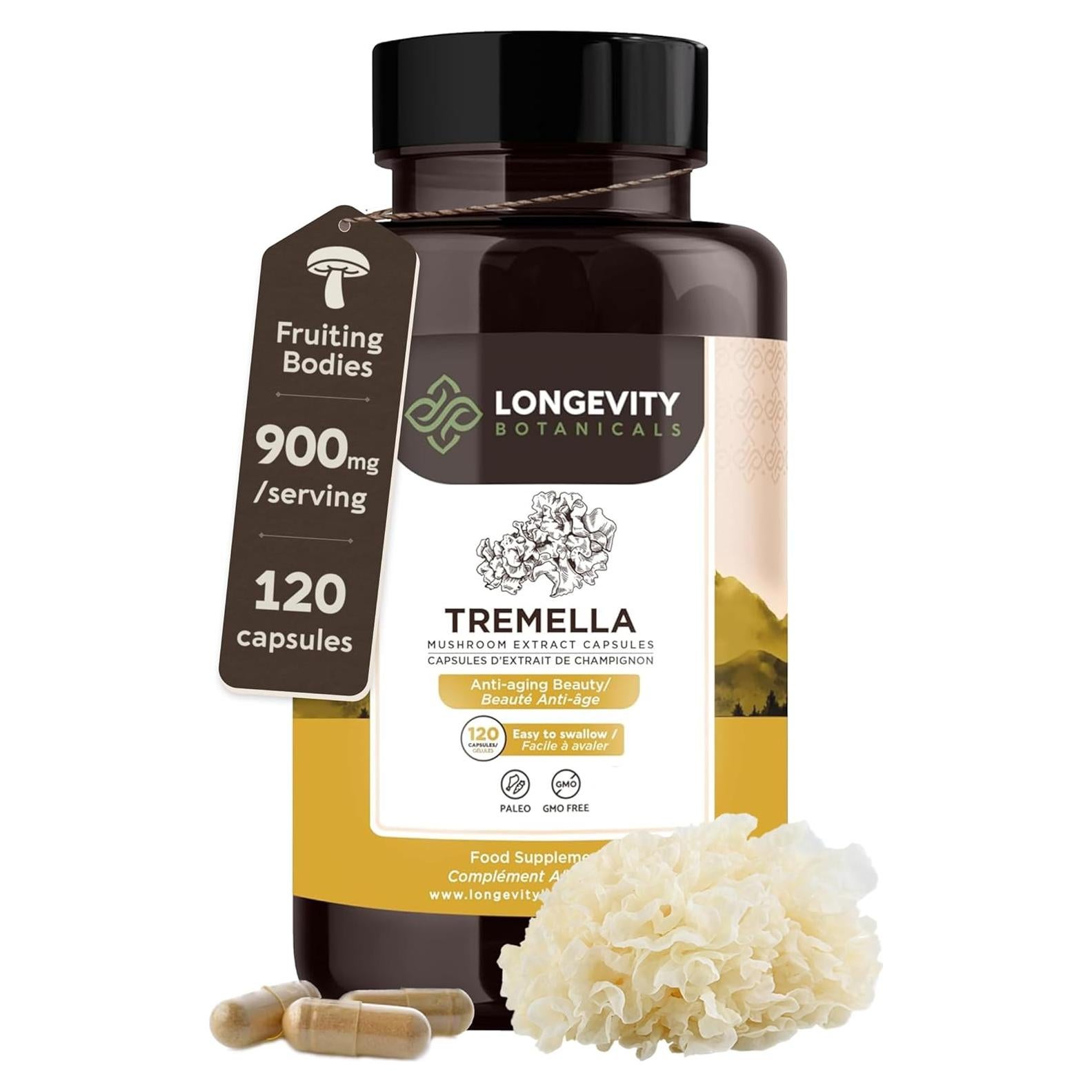 Cápsulas de Hongo Tremella Orgánico Longevity 120 Unidades