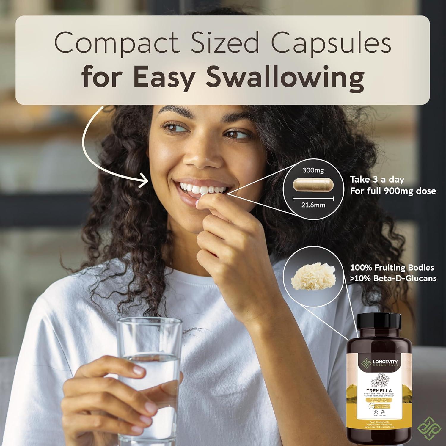 Cápsulas de Hongo Tremella Orgánico Longevity 120 Unidades