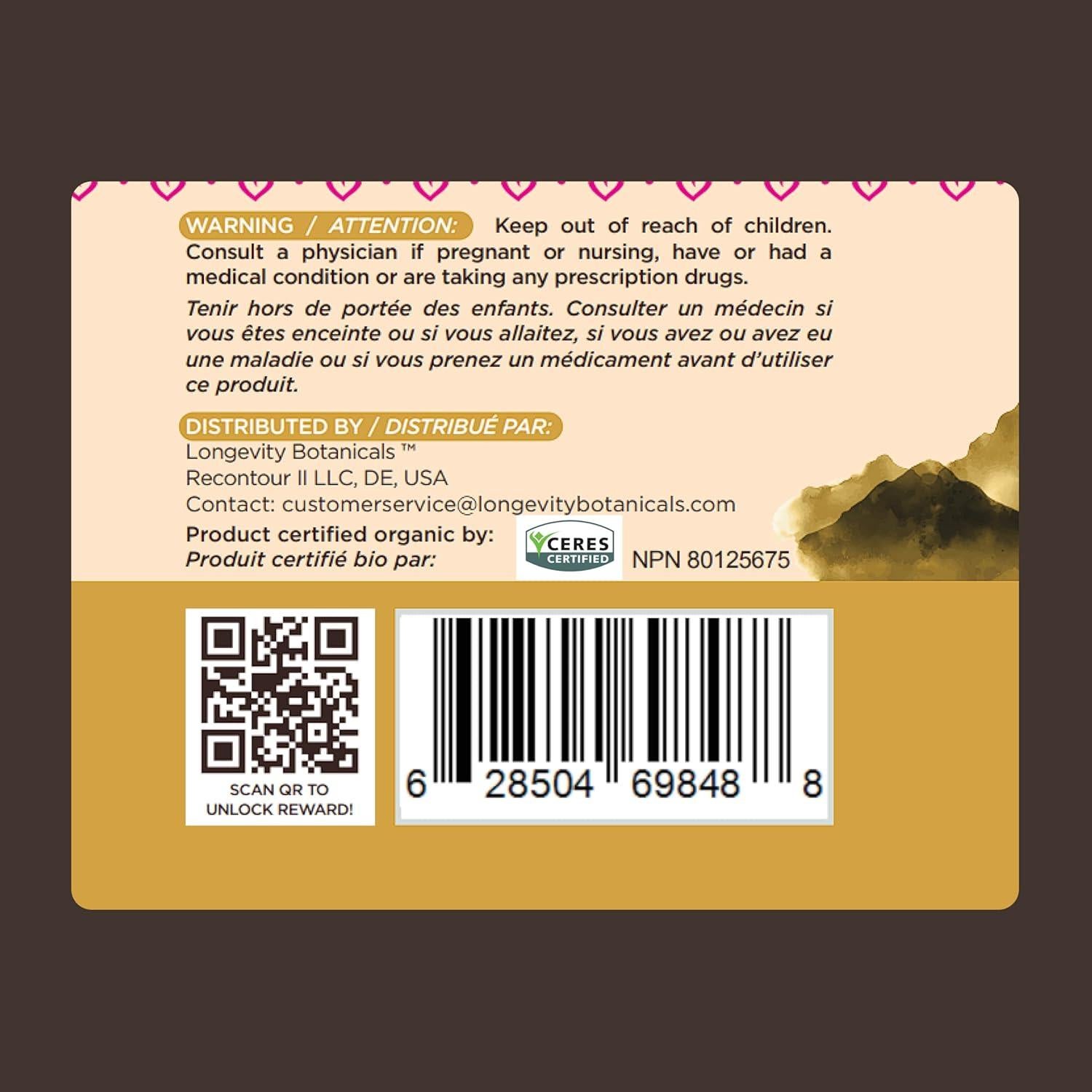 Cápsulas de Hongo Tremella Orgánico Longevity 120 Unidades