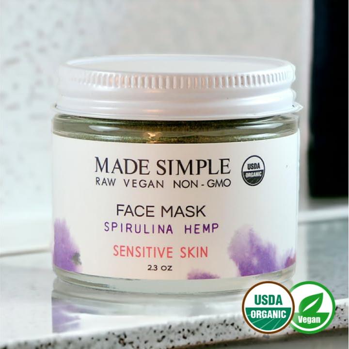 Mascarilla Facial Orgánica de Spirulina para Piel Sensible - Vegana