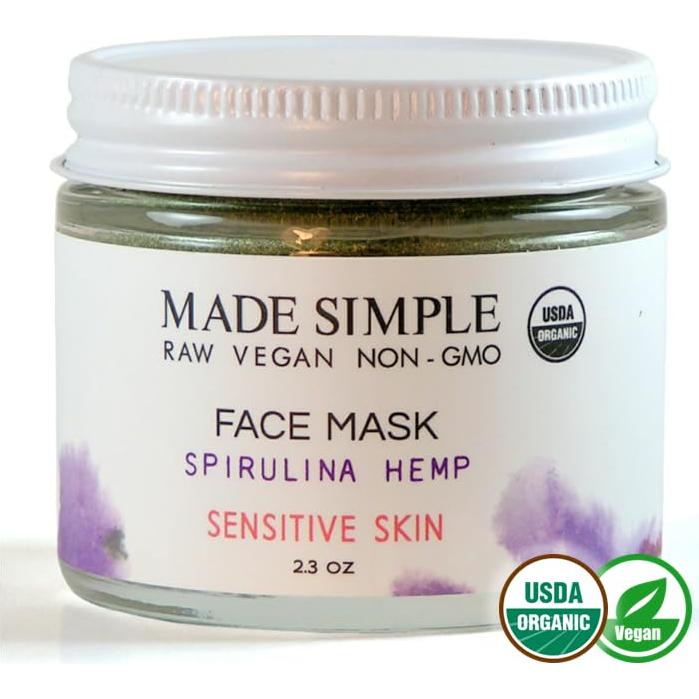 Mascarilla Facial Orgánica de Spirulina para Piel Sensible - Vegana