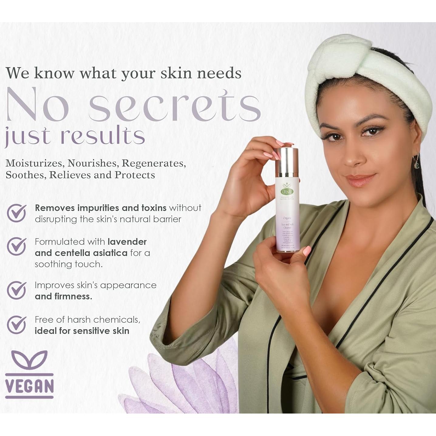 Limpiador Facial Orgánico Ornic con Aloe Vera y Lavanda 142g