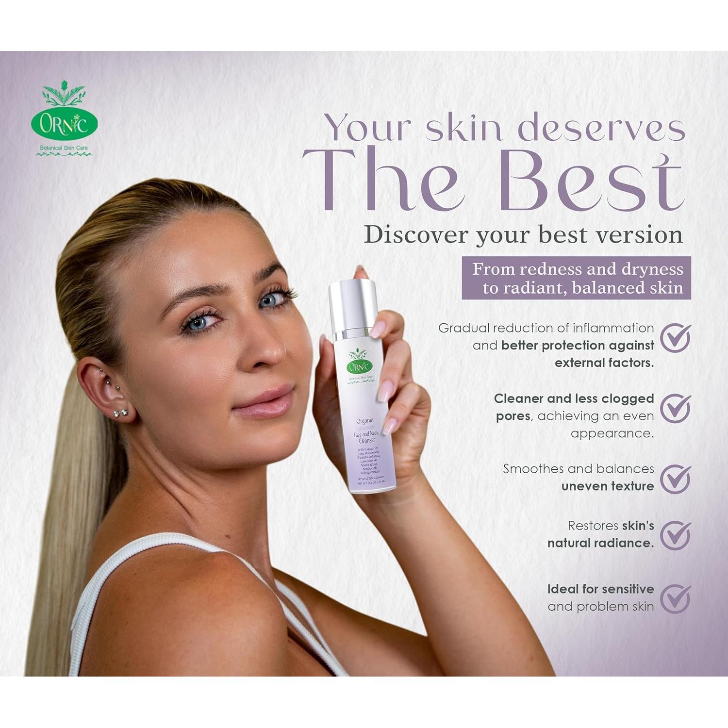 Limpiador Facial Orgánico Ornic con Aloe Vera y Lavanda 142g