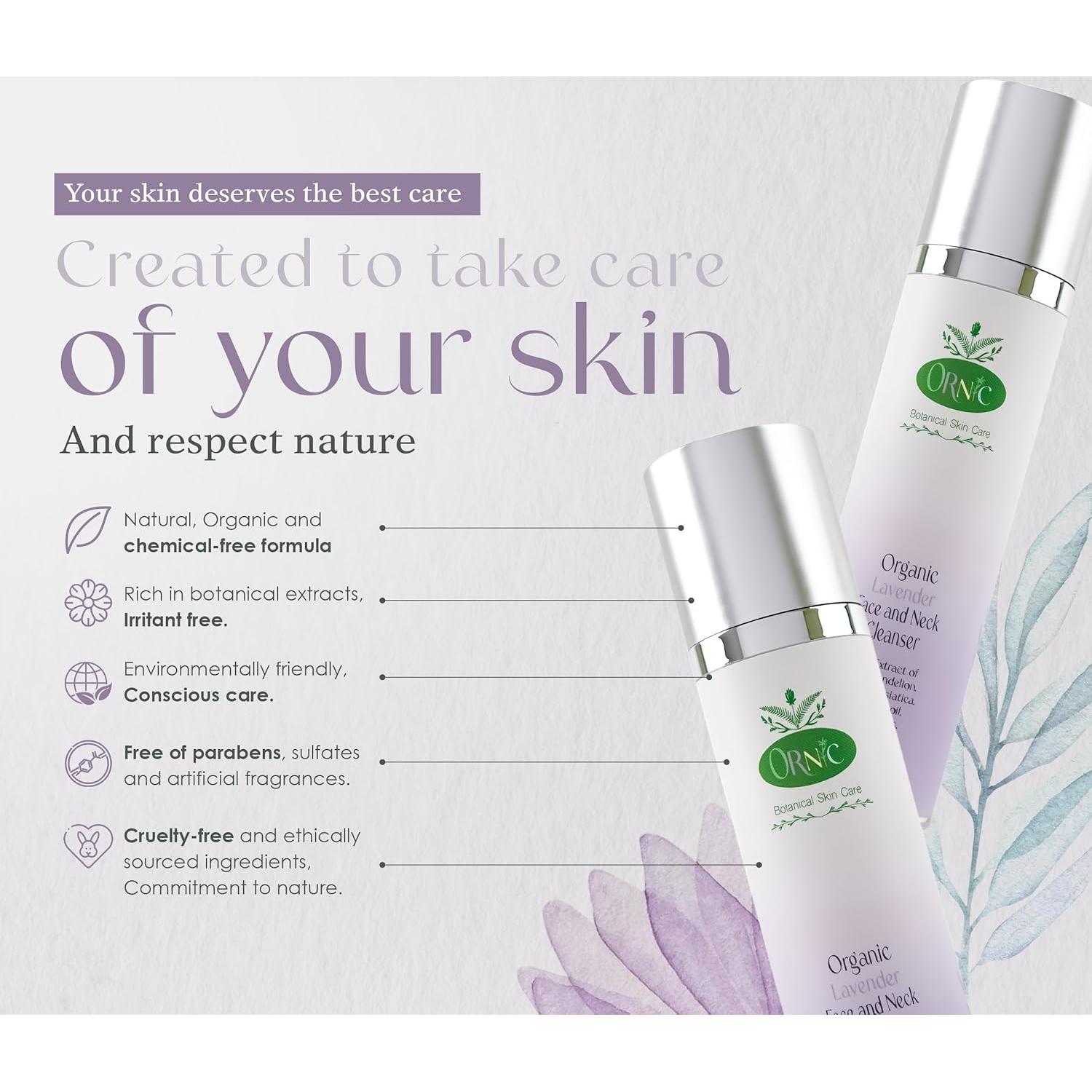 Limpiador Facial Orgánico Ornic con Aloe Vera y Lavanda 142g