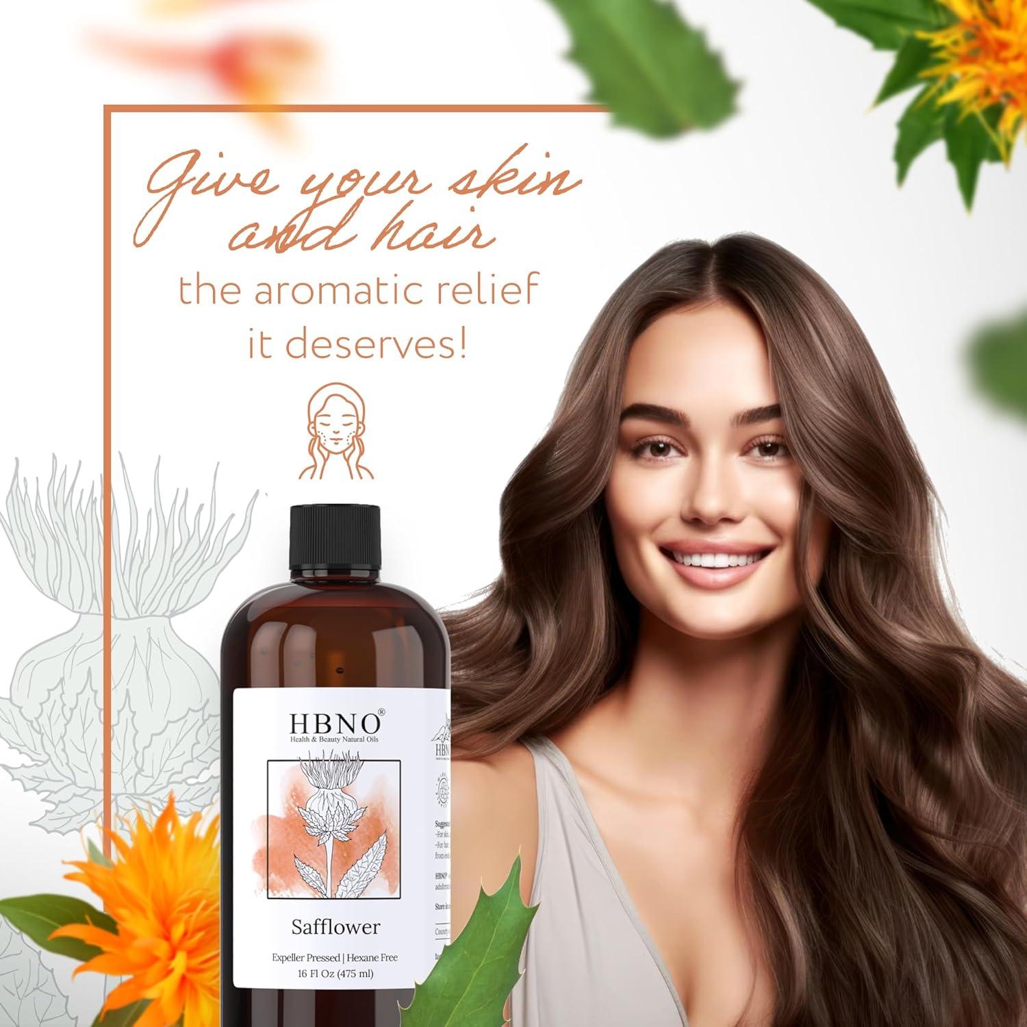 Aceite de Cártamo Orgánico HBNO 475ml - Alto Oleico para Cuidado Personal