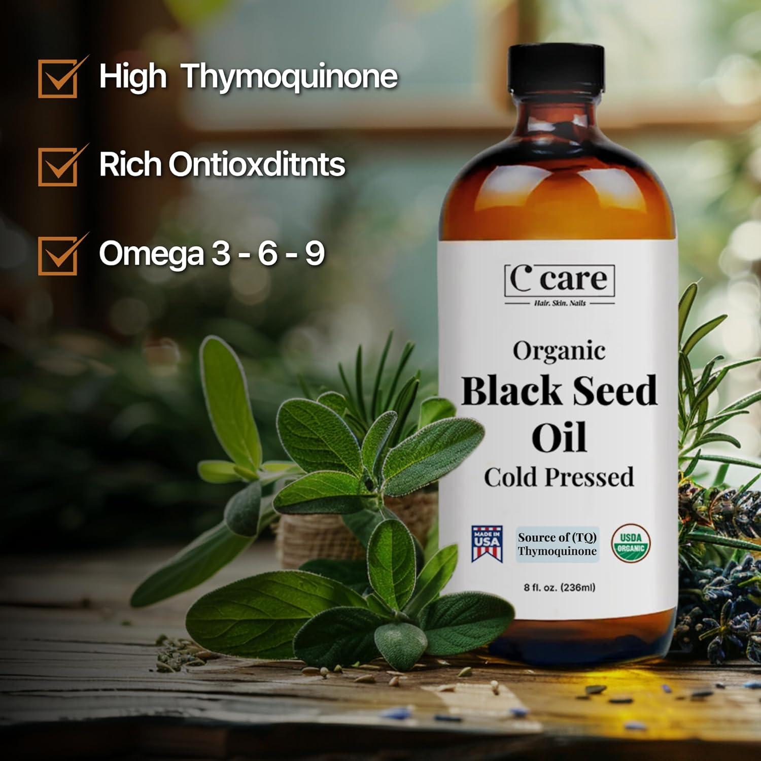 Aceite de Semilla Negra Orgánico C Care 236.6 ml Prensado en Frío