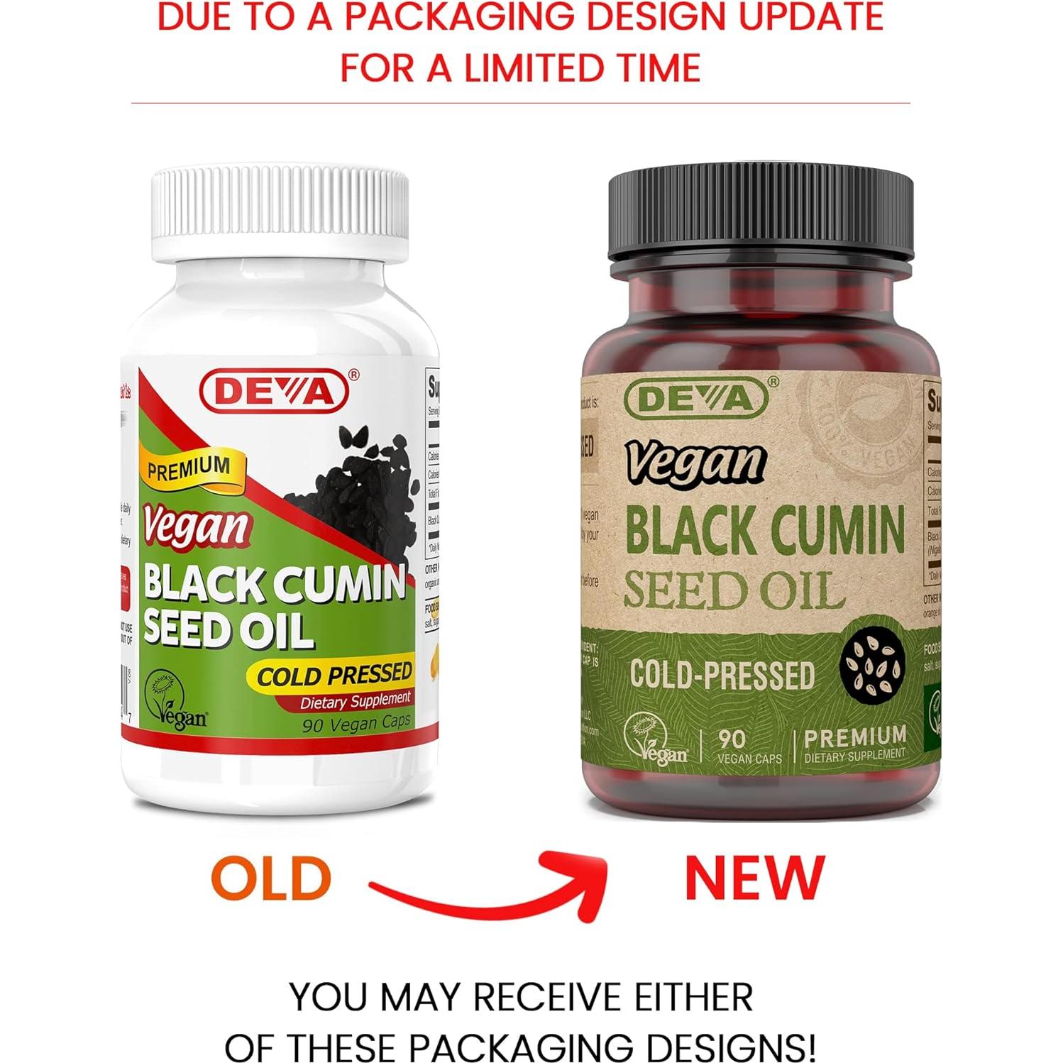 Aceite de Semilla de Comino Negro DEVA 90 Cápsulas Veganas