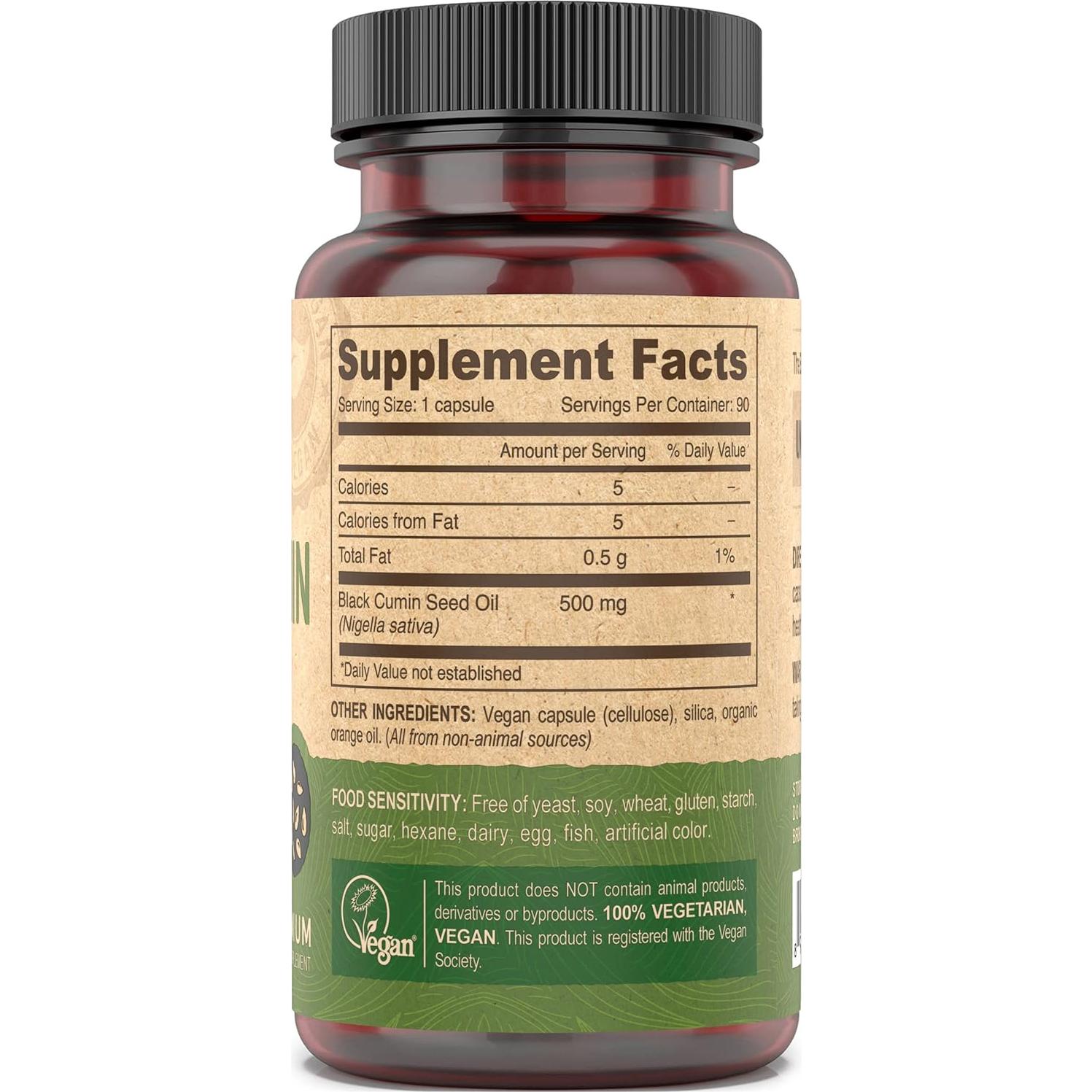 Aceite de Semilla de Comino Negro DEVA 90 Cápsulas Veganas