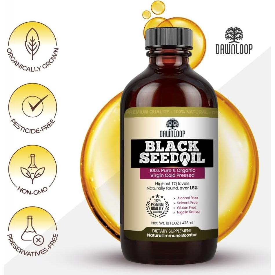 Aceite de Semilla Negra Orgánico Dawnloop 118ml - 100% Puro