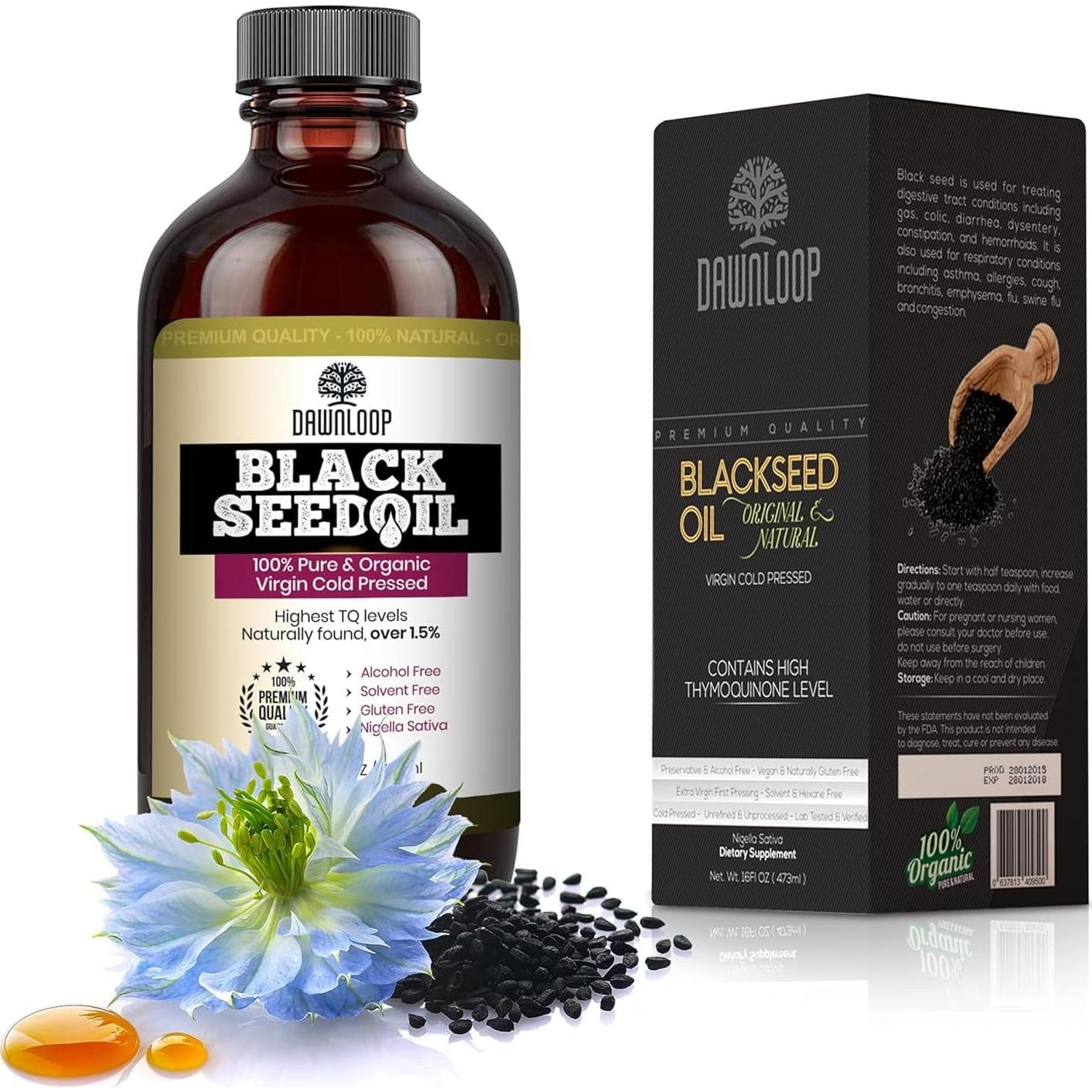 Aceite de Semilla Negra Orgánico Dawnloop 118ml - 100% Puro