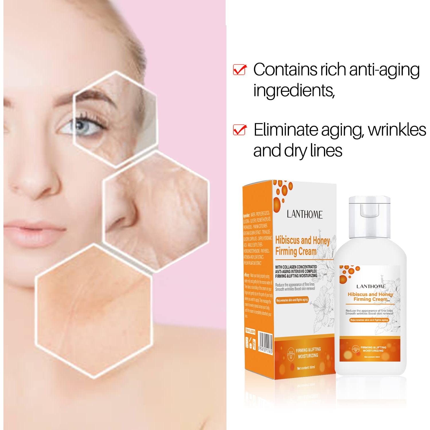 Crema Reafirmante de Hibisco y Miel Lanthome 60ml - Colágeno y Ácido Hialurónico