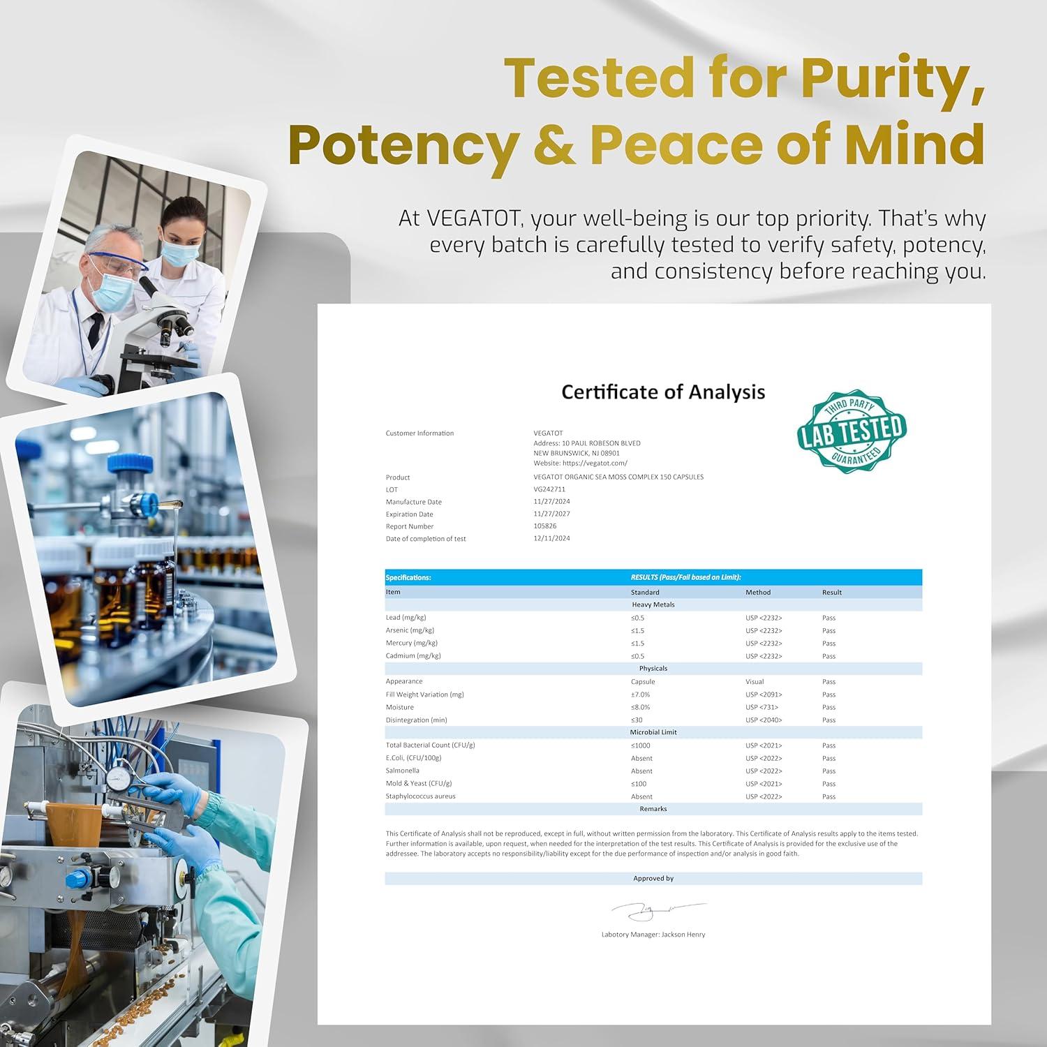 Suplemento de Musgo Marino Vegatot 150 Cápsulas - Inmunidad y Piel
