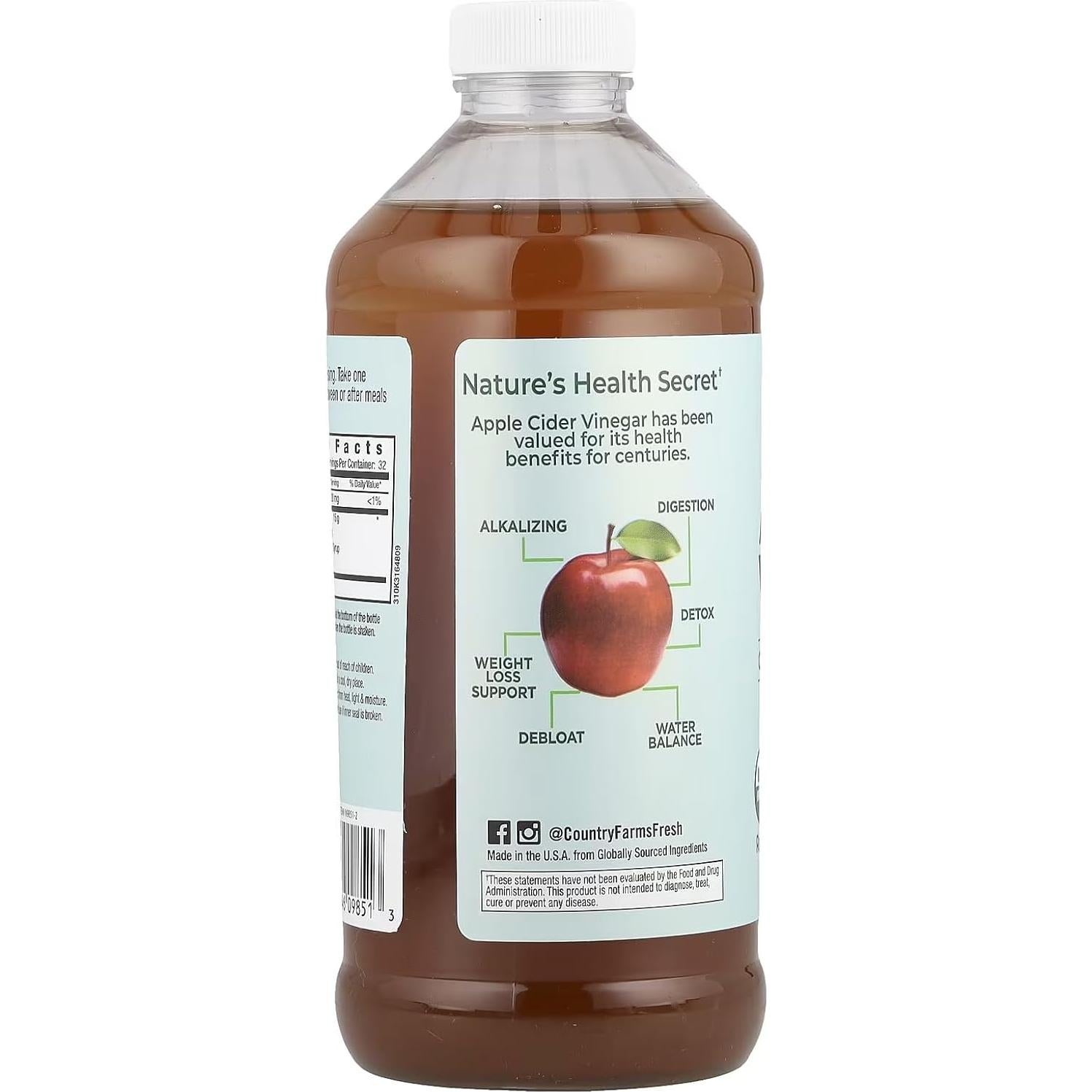 Tónico de Vinagre de Sidra de Manzana Orgánico Country Farms 473ml