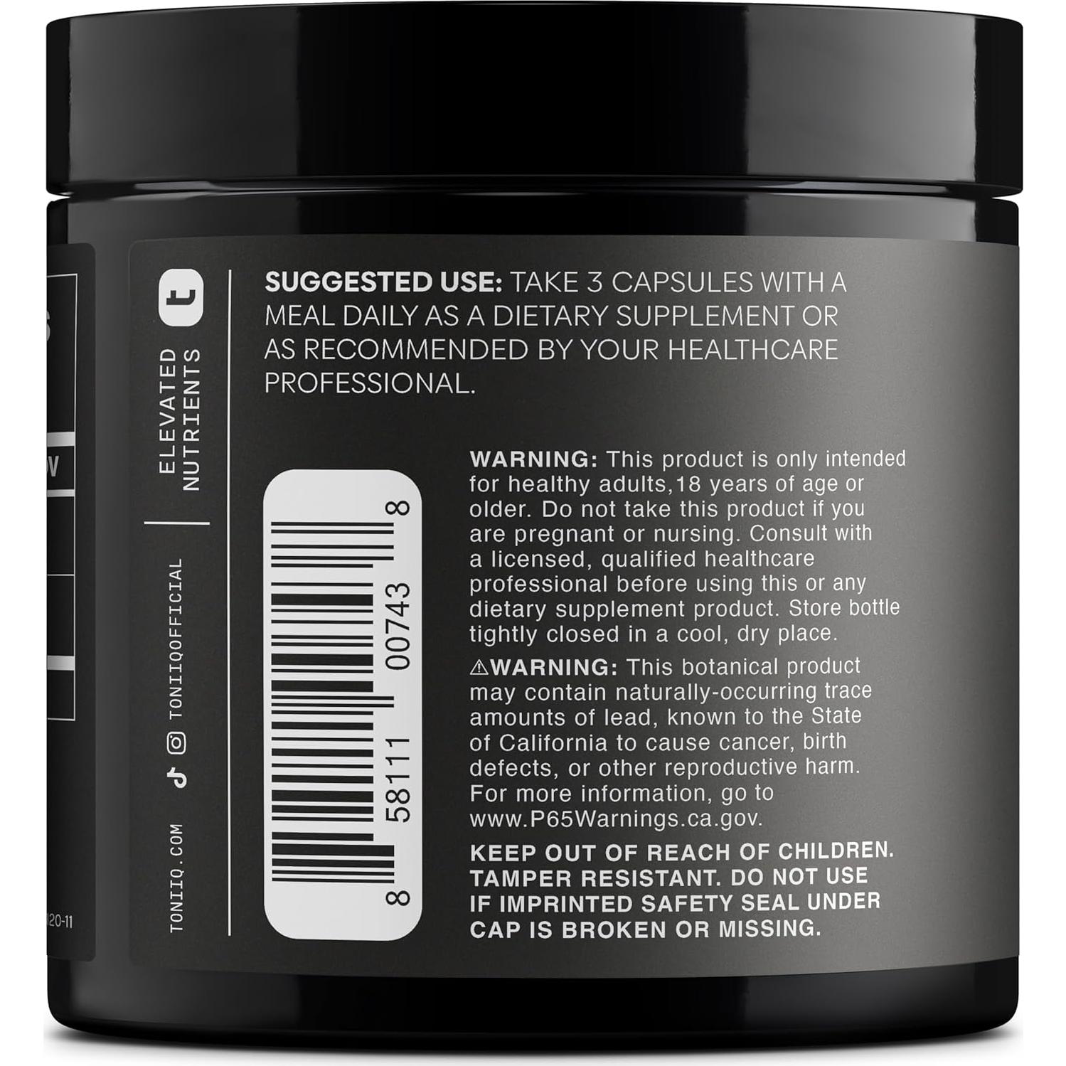 Cápsulas de Vinagre de Sidra de Manzana Toniiq 2010mg 120 Unidades