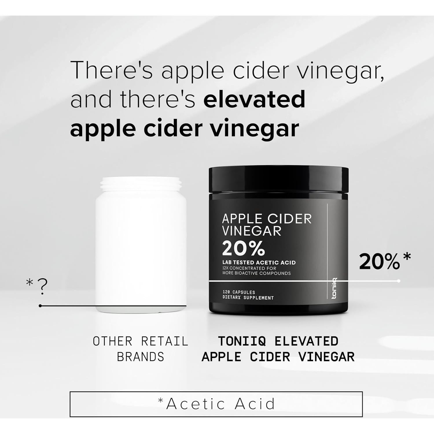 Cápsulas de Vinagre de Sidra de Manzana Toniiq 2010mg 120 Unidades