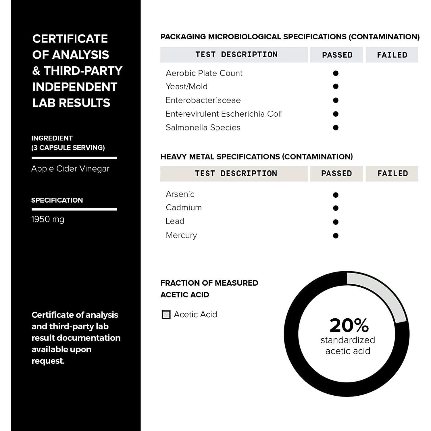 Cápsulas de Vinagre de Sidra de Manzana Toniiq 2010mg 120 Unidades