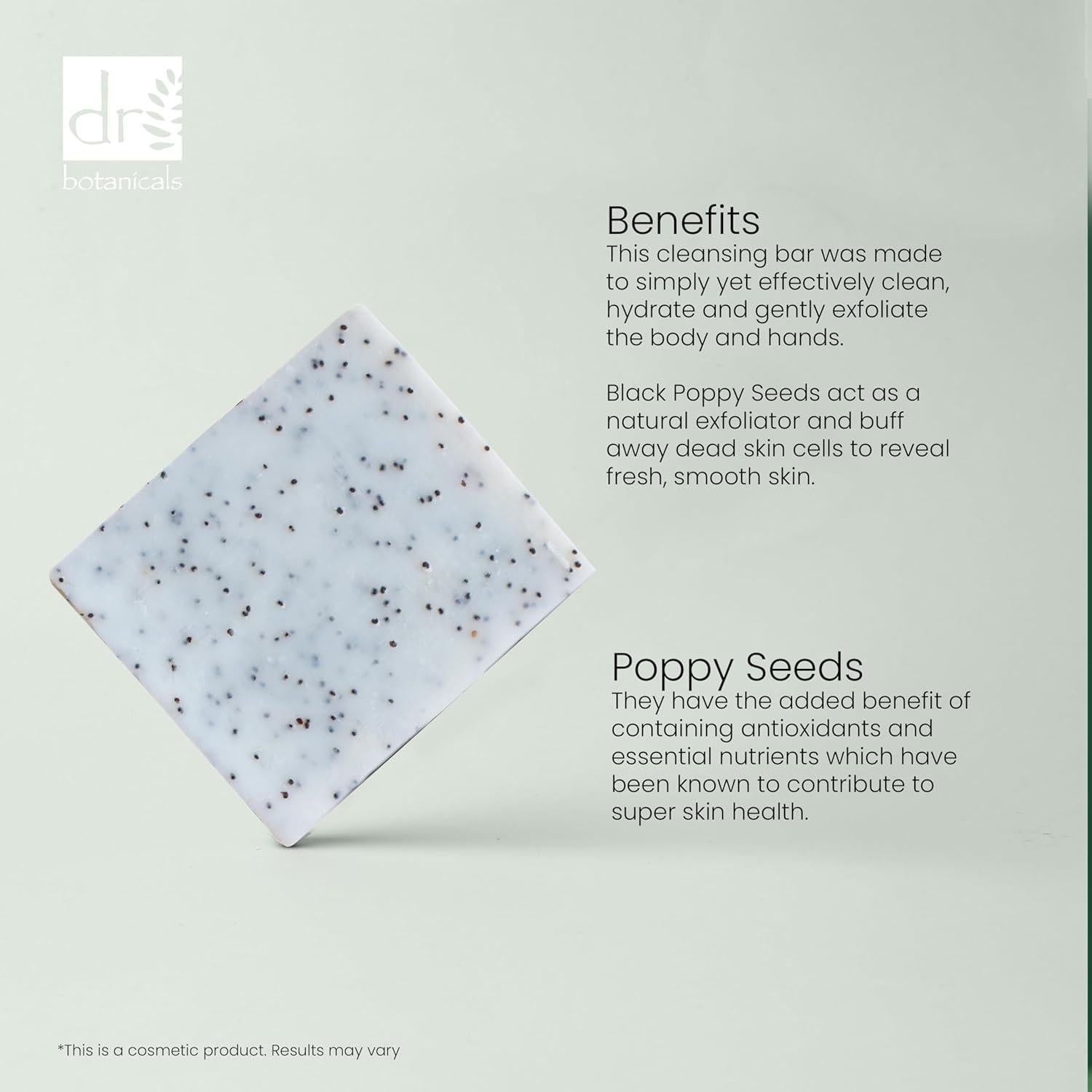 Barra de Limpieza Vegana Dr Botanicals 100g - Fresa y Amapola