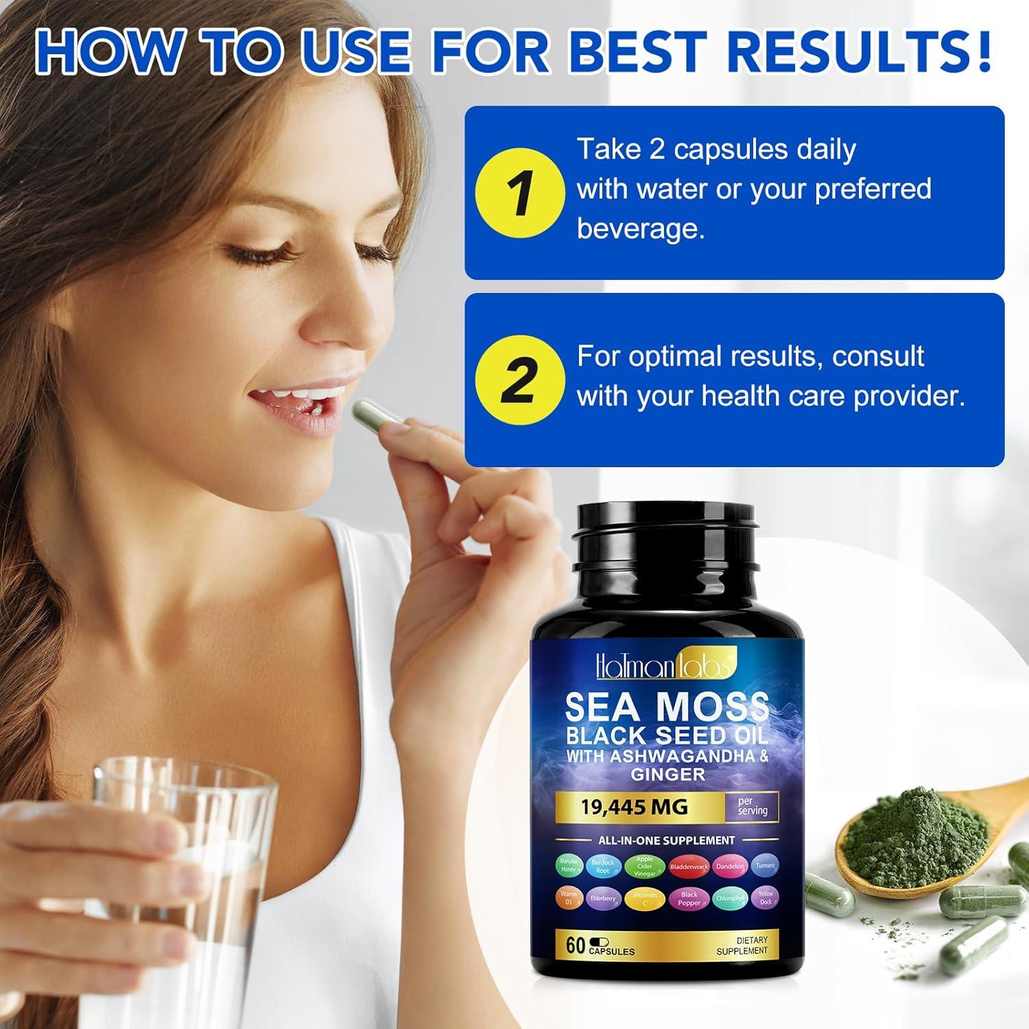 Cápsulas de Aceite de Semilla Negra Musgo Marino 60 Unidades