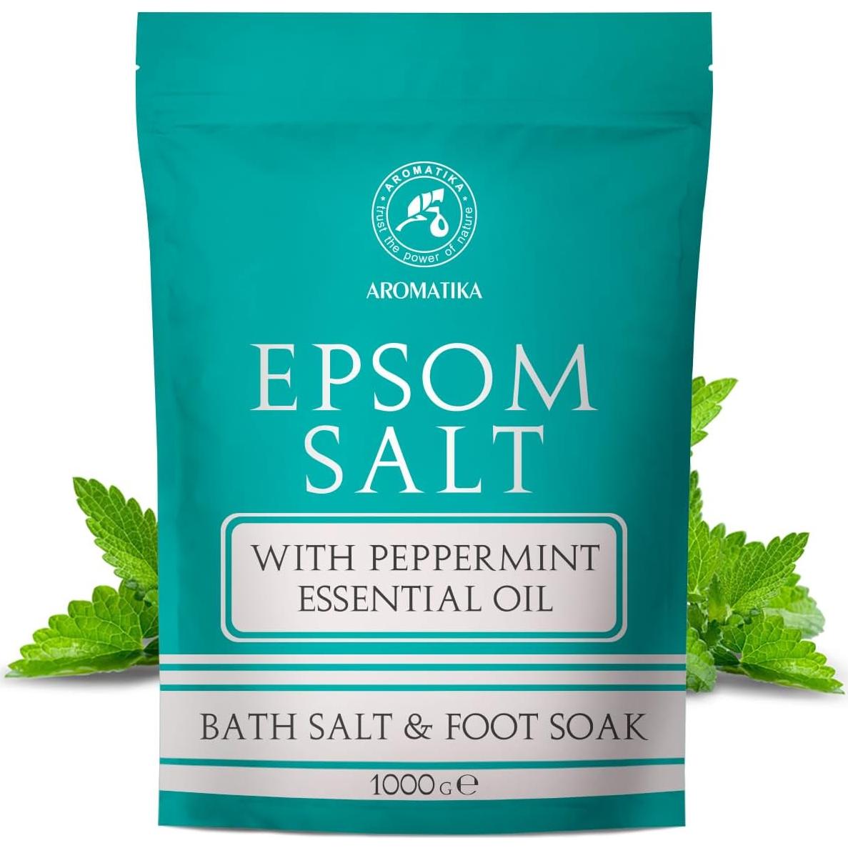 Sal de Baño de Epsom 1kg AROMATIKA con Aceite de Menta