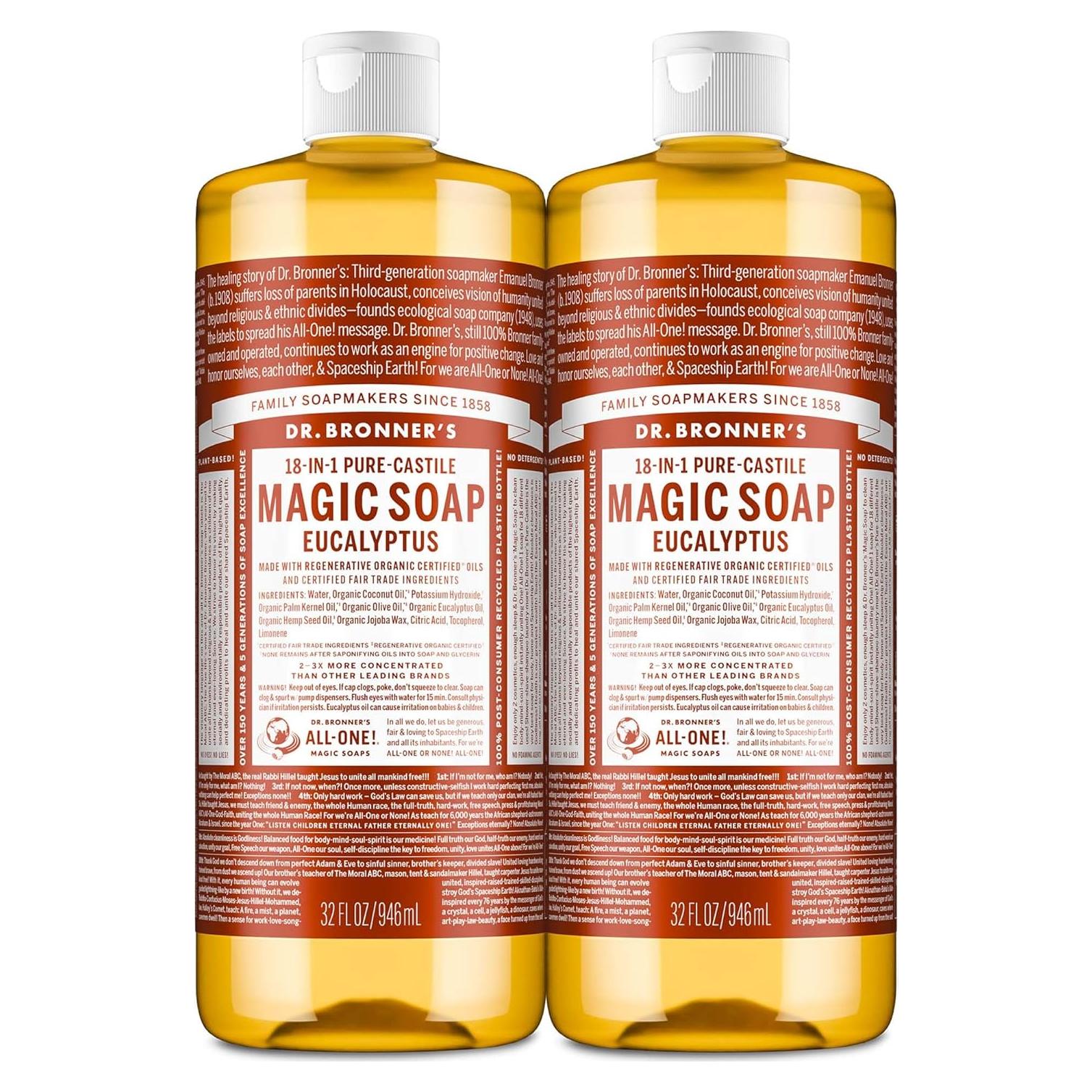 Jabón Líquido Eucalipto Dr. Bronner 2-Pack 0.95L Vegano