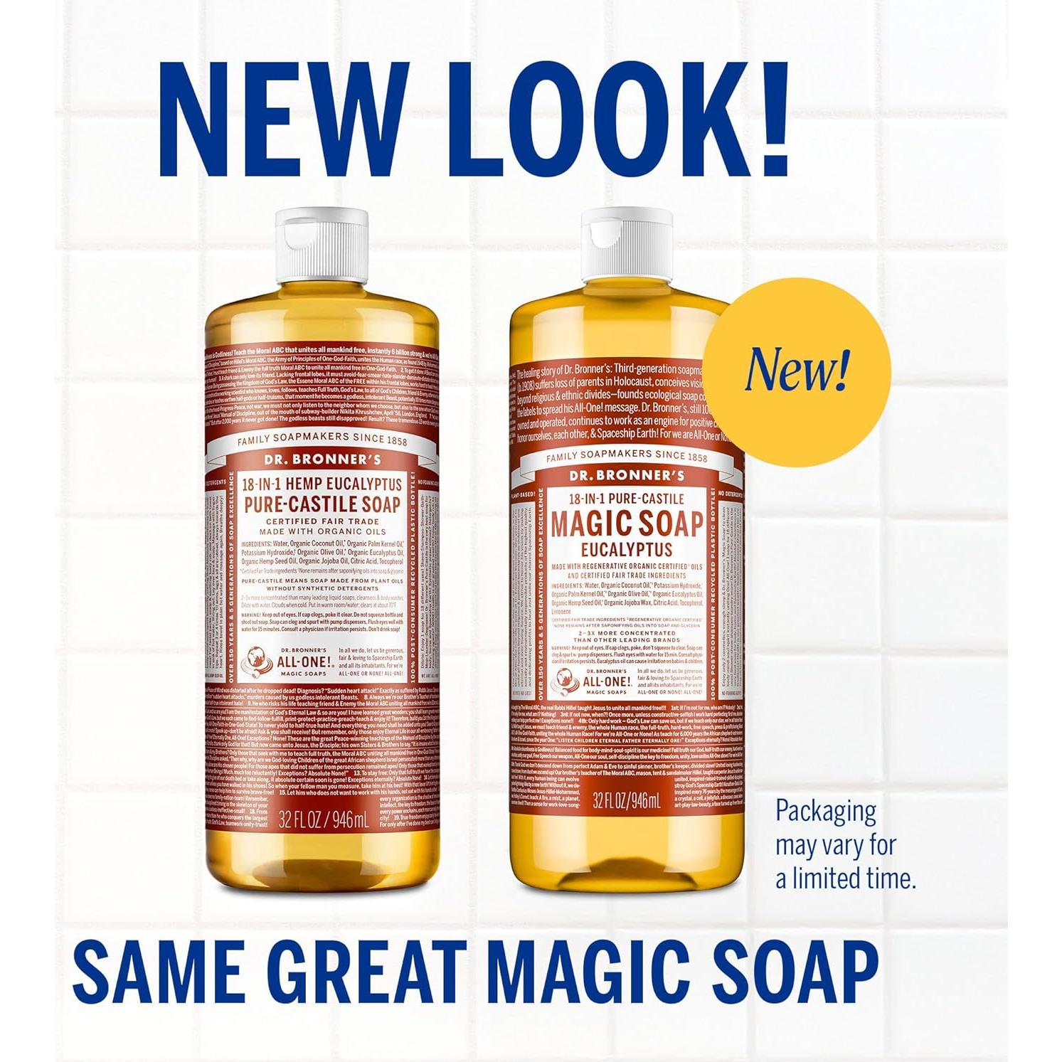 Jabón Líquido Eucalipto Dr. Bronner 2-Pack 0.95L Vegano