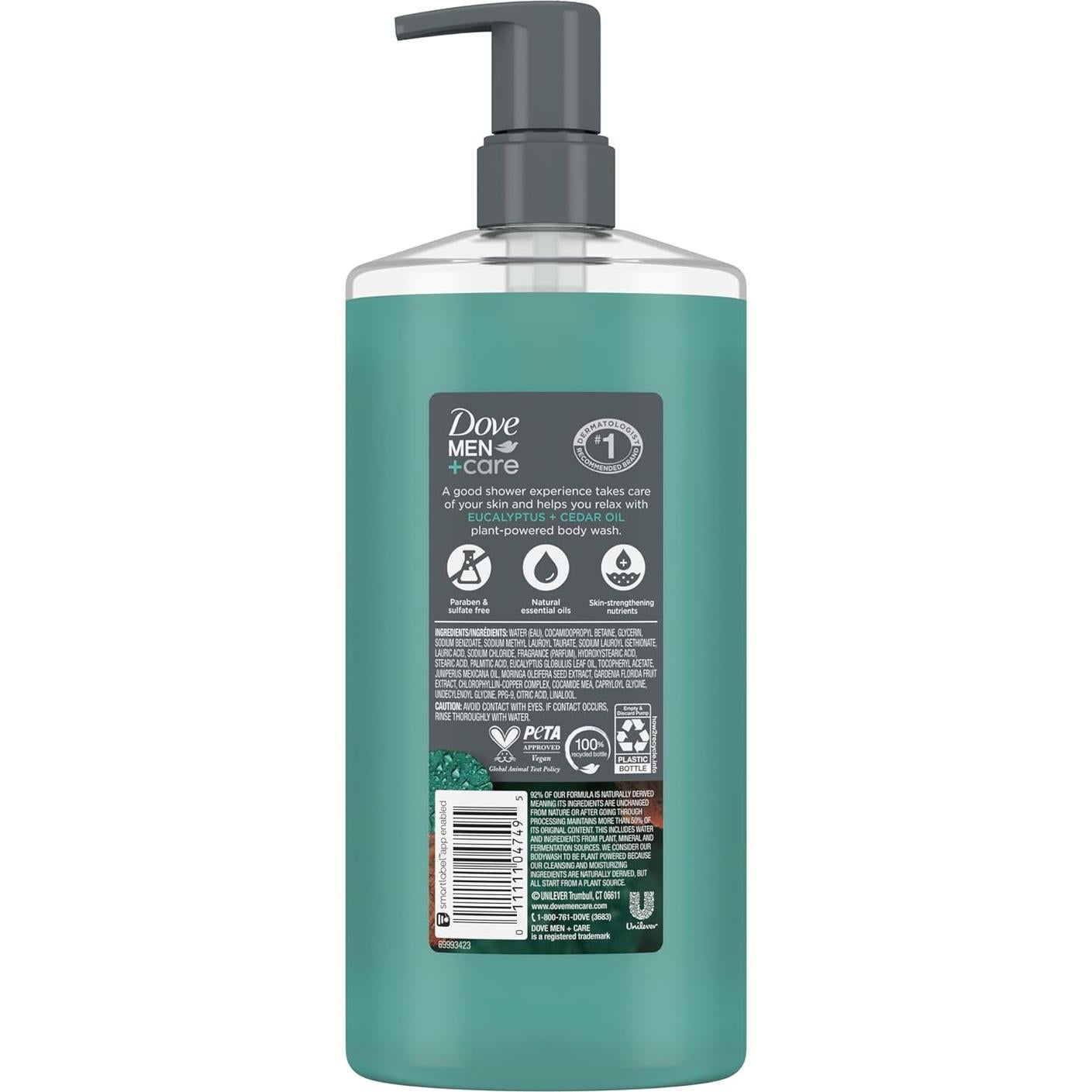 Dove Hombres+Cuidado Gel de Ducha Eucalipto 770 ml + Gel Facial 148 ml