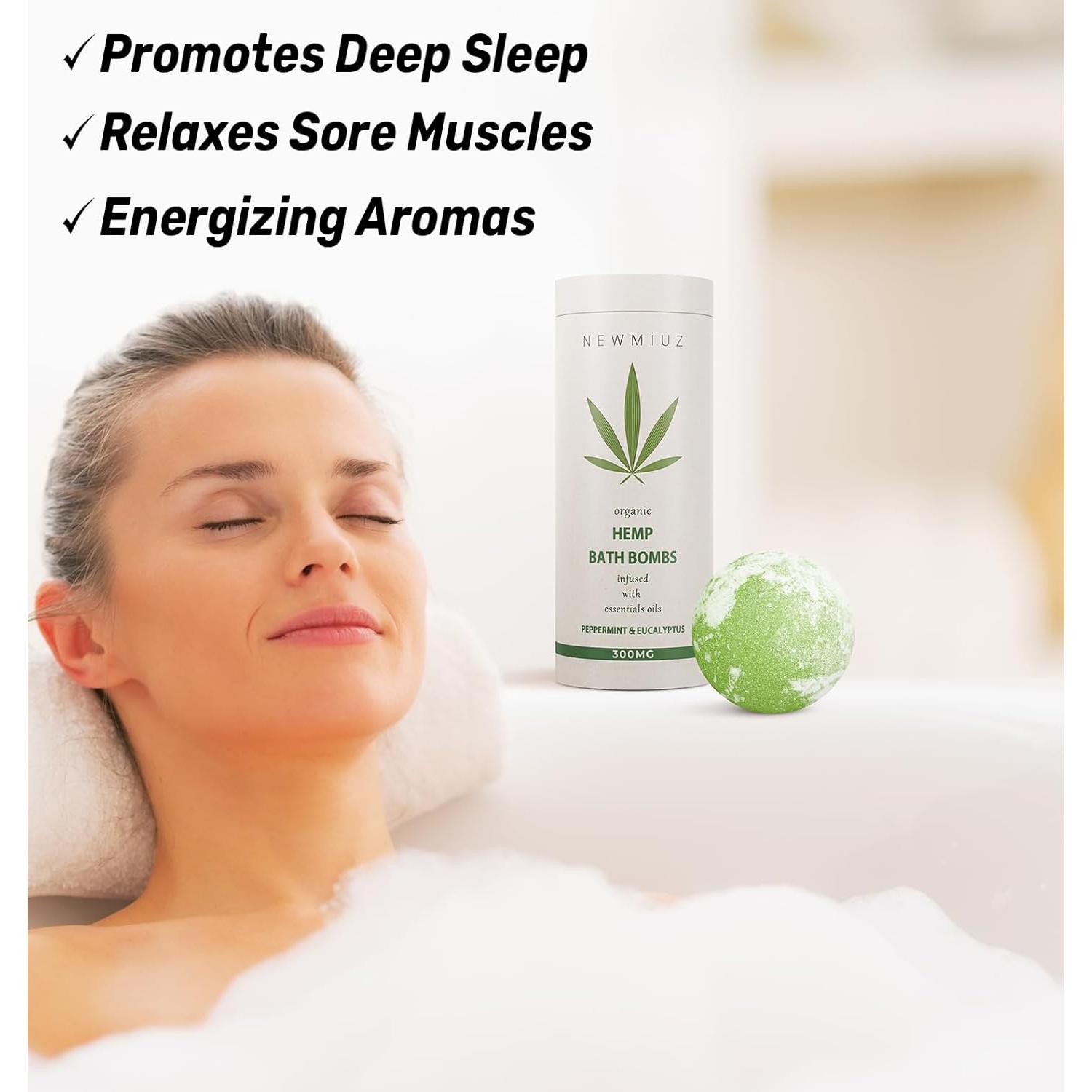 Bombas de Baño de Cañamo New Miuz Menta Eucalipto 3 Unidades