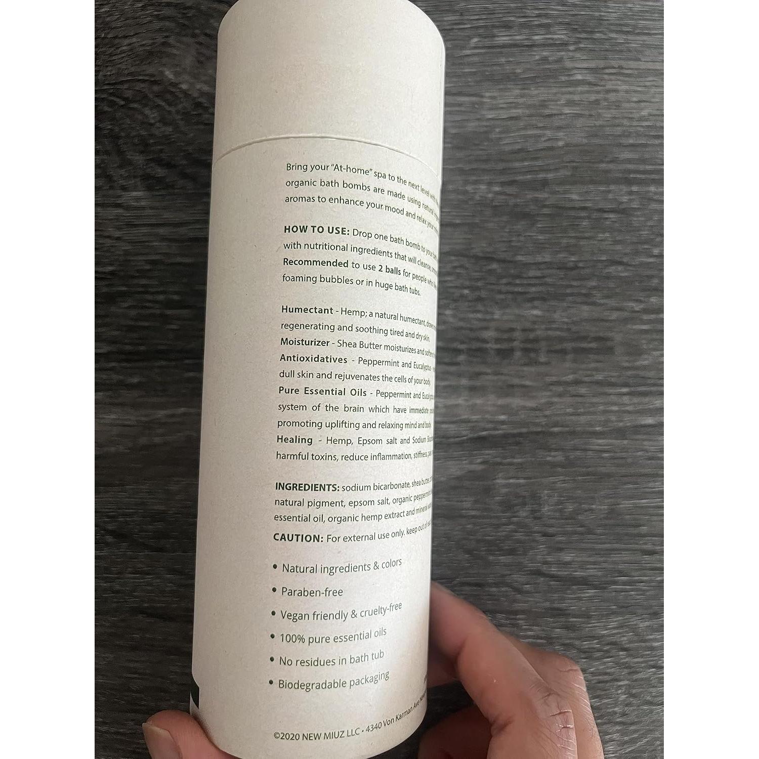 Bombas de Baño de Cañamo New Miuz Menta Eucalipto 3 Unidades