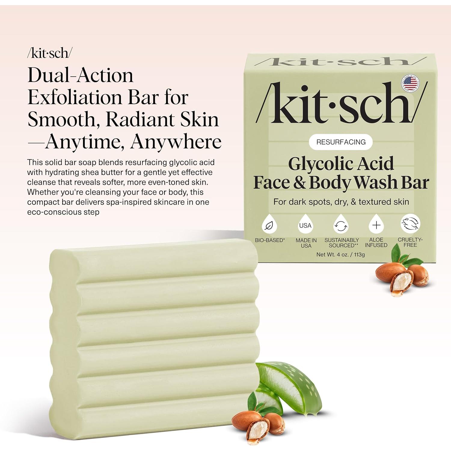 Jabón Exfoliante Kitsch Ácido Glicólico 113g Cara y Cuerpo