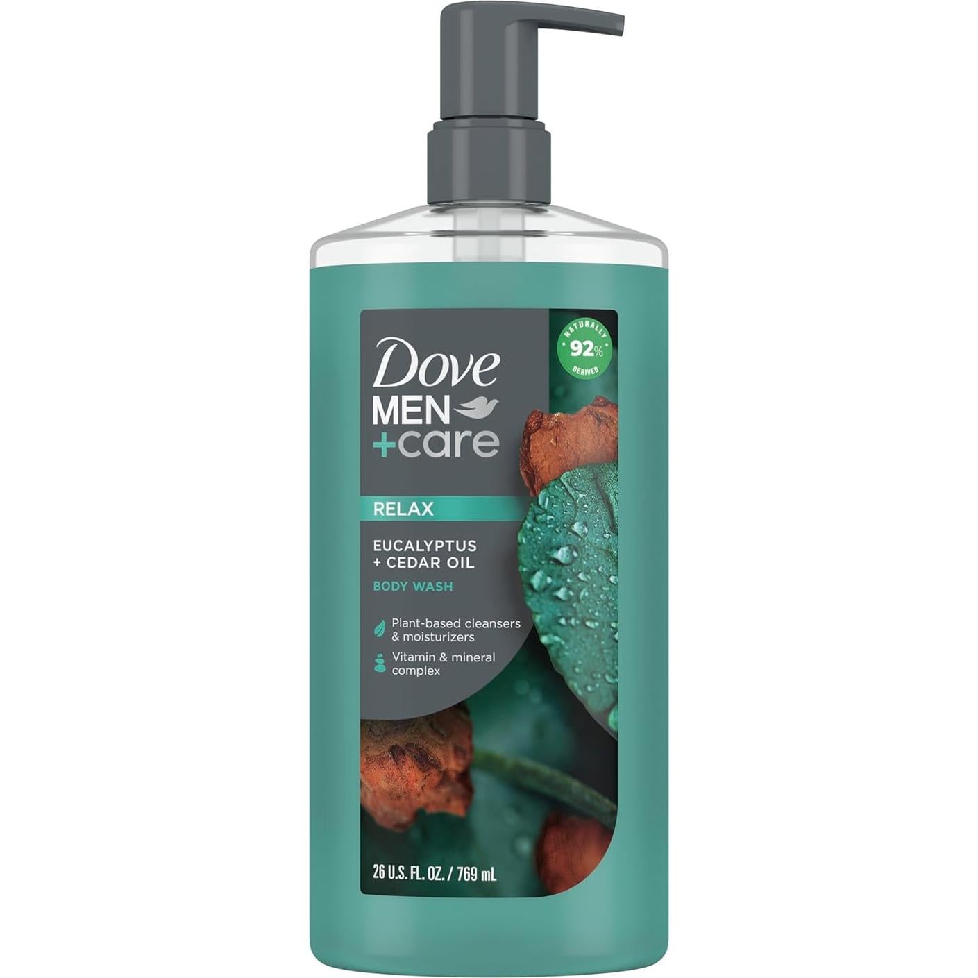 Dove Men+Care Limpiador en Barra 3 en 1 y Jabón Corporal Eucalipto