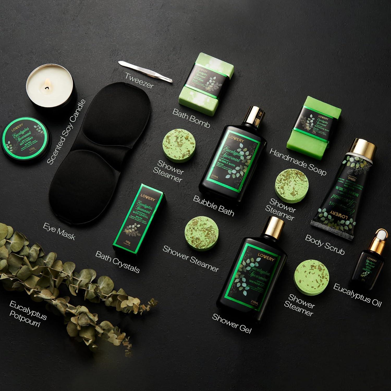 Juego de baño Lovery 17 piezas Eucalipto y Menta