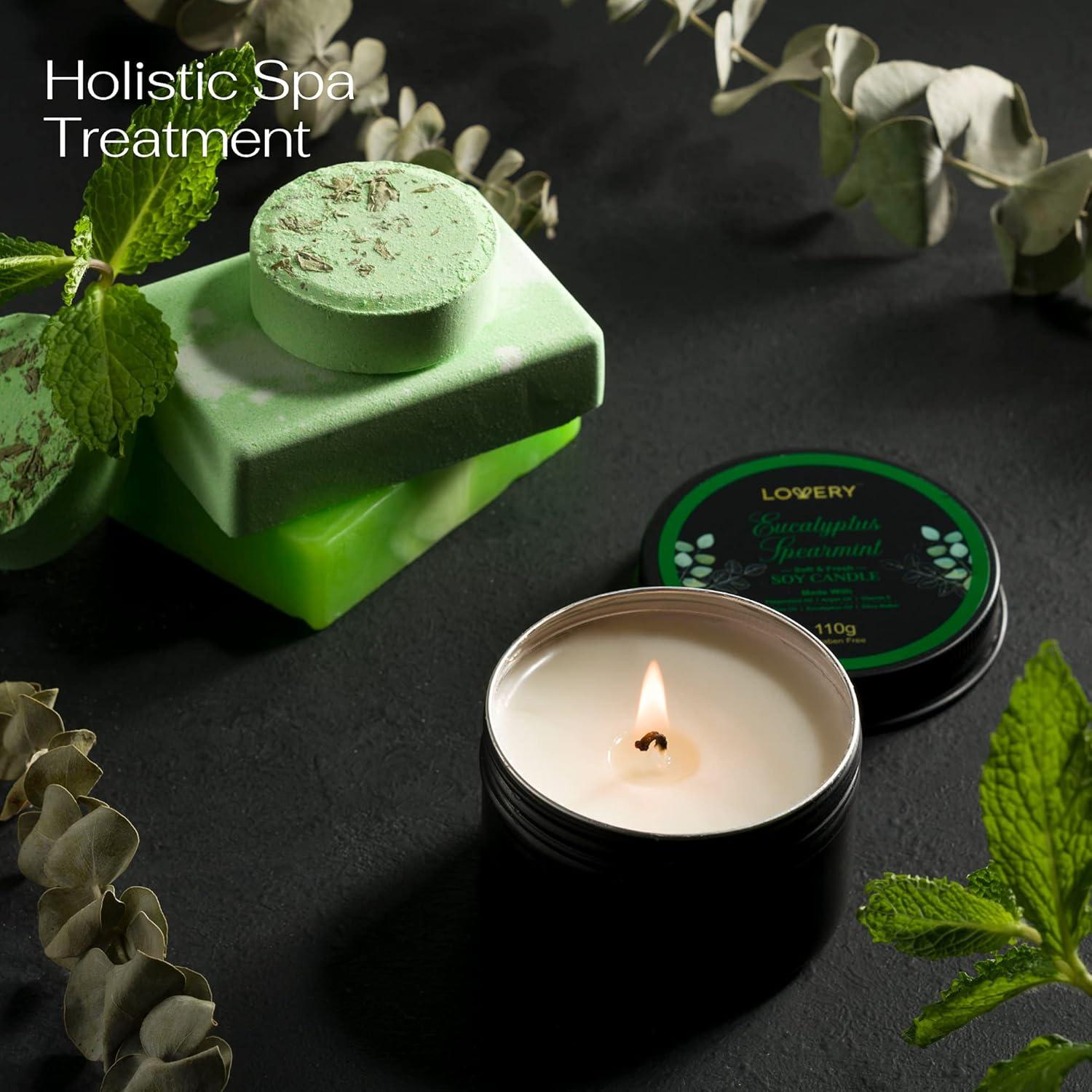 Juego de baño Lovery 17 piezas Eucalipto y Menta