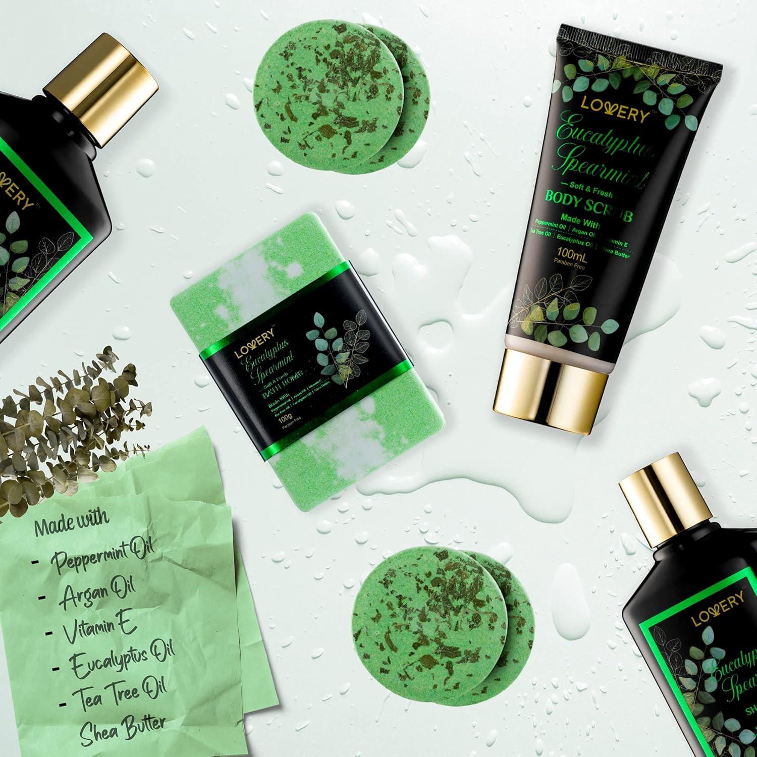 Juego de baño Lovery 17 piezas Eucalipto y Menta