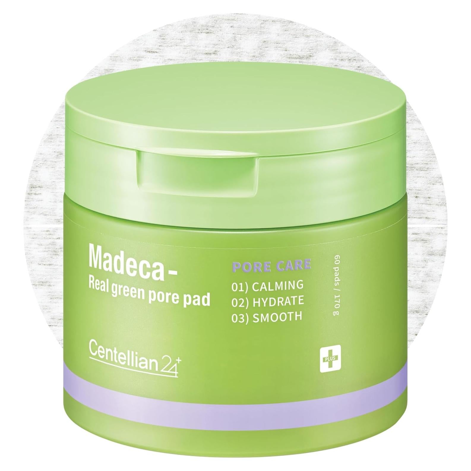 Centellian 24 Madeca Real Green Pore Pad 169.1 ml - Almohadillas Exfoliantes para Piel Sensible
