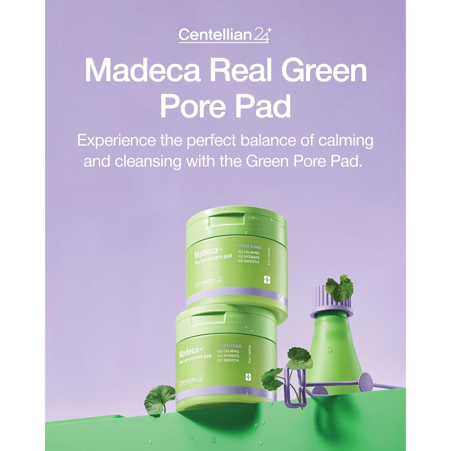 Centellian 24 Madeca Real Green Pore Pad 169.1 ml - Almohadillas Exfoliantes para Piel Sensible