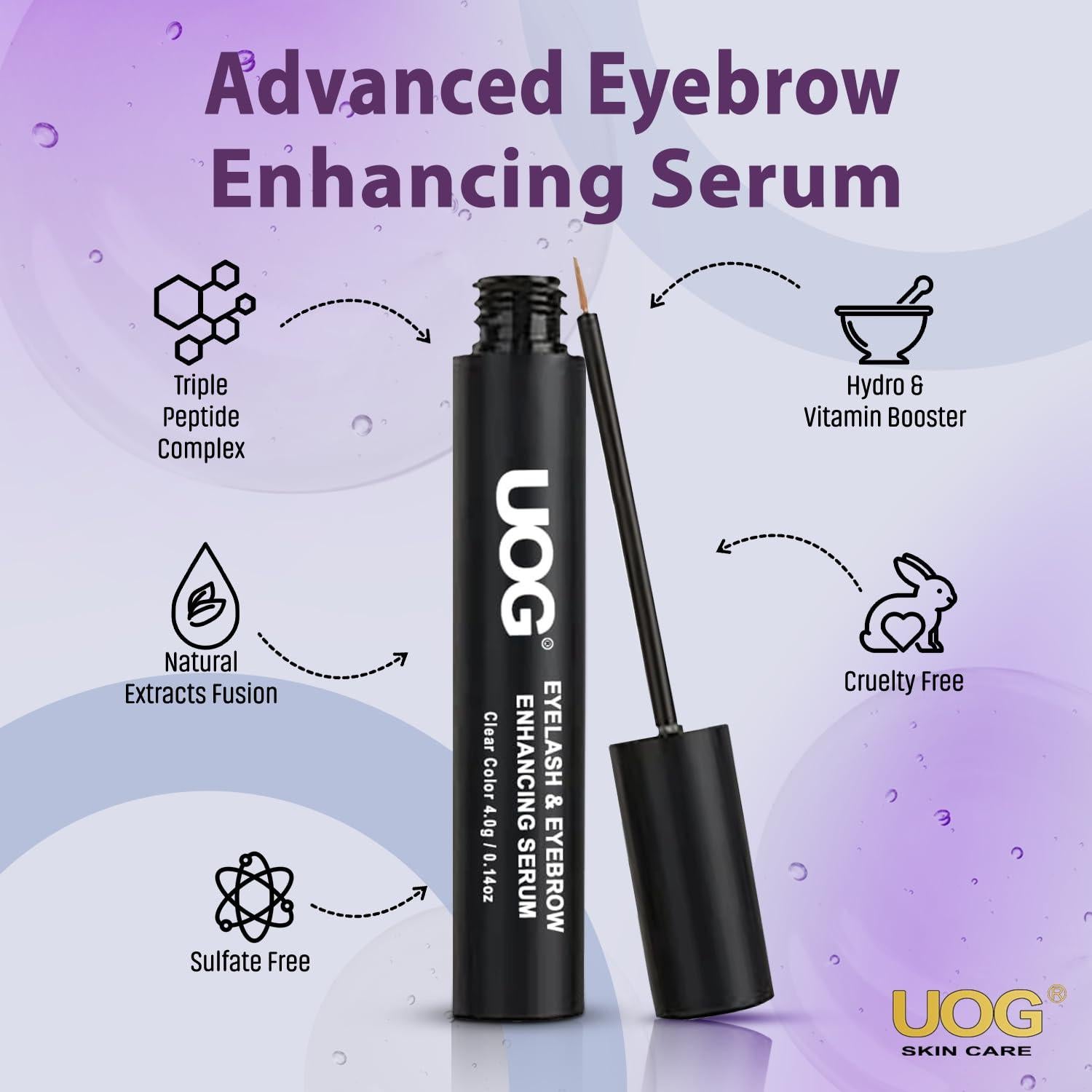 Suero Potenciador de Cejas UOG 4mL - Acondicionador Hipoalergénico