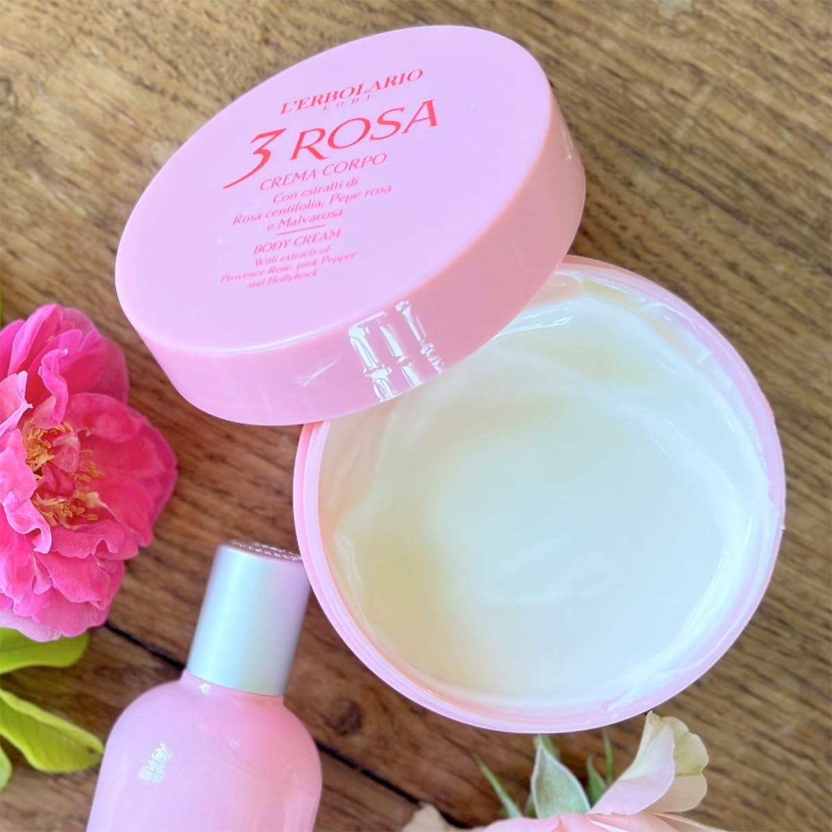 Crema Corporal L'Erbolario 3 Rosa 190 g - Hidratante Piel Seca