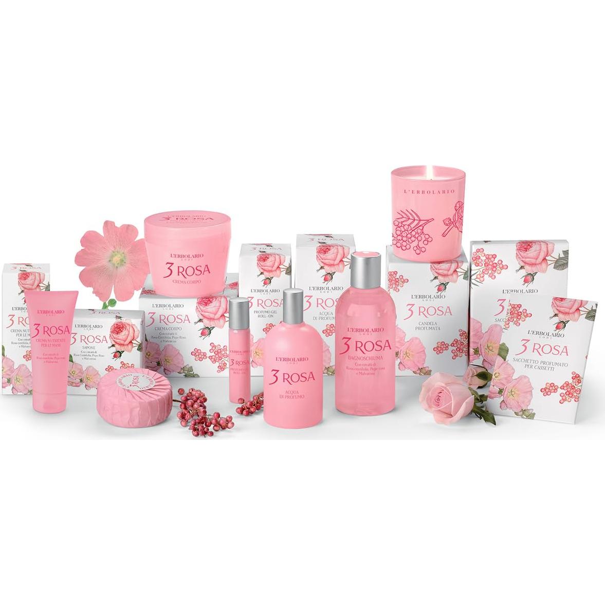 Crema Corporal L'Erbolario 3 Rosa 190 g - Hidratante Piel Seca