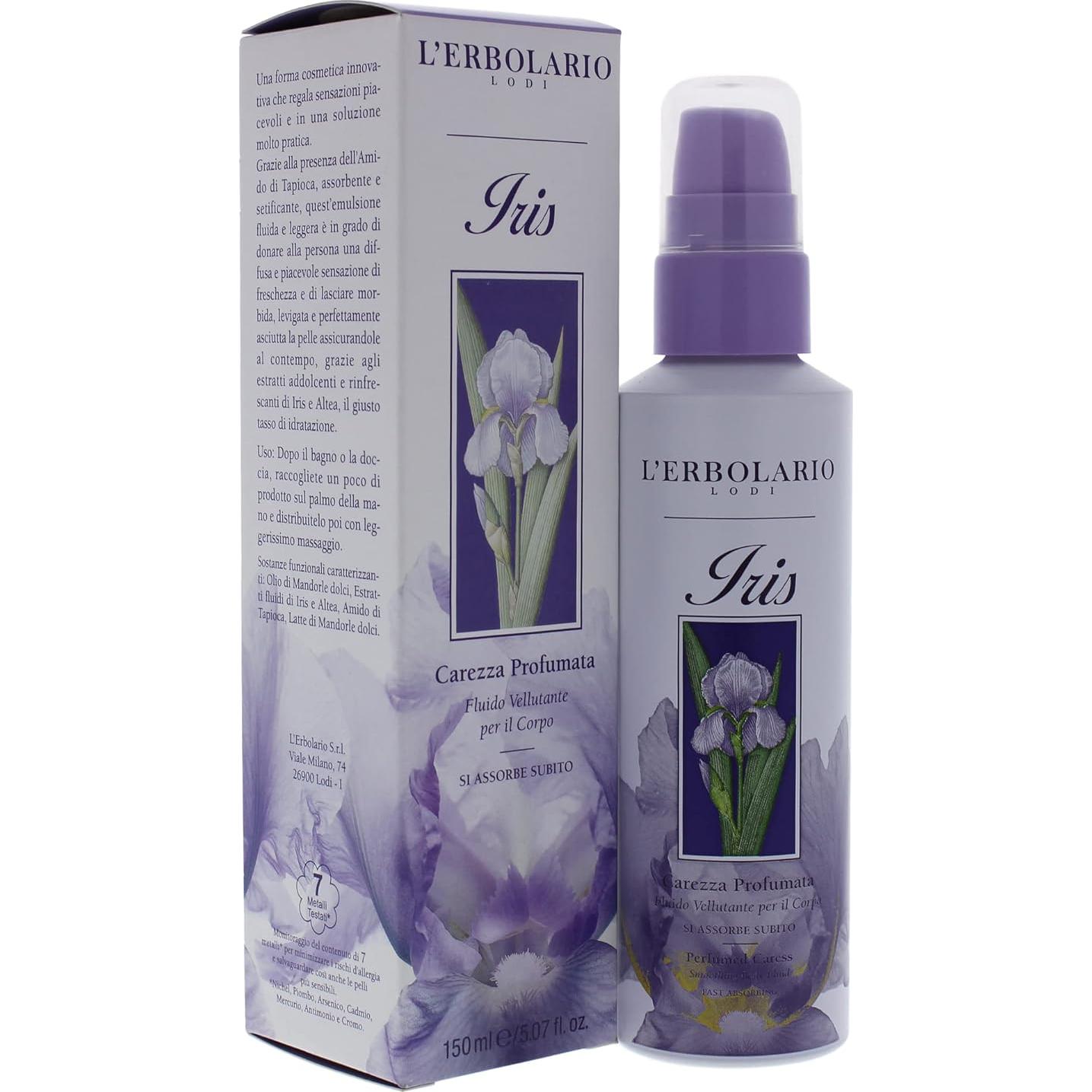 Fluido Corporal Suavizante L'Erbolario Iris 145 g - Hidratante